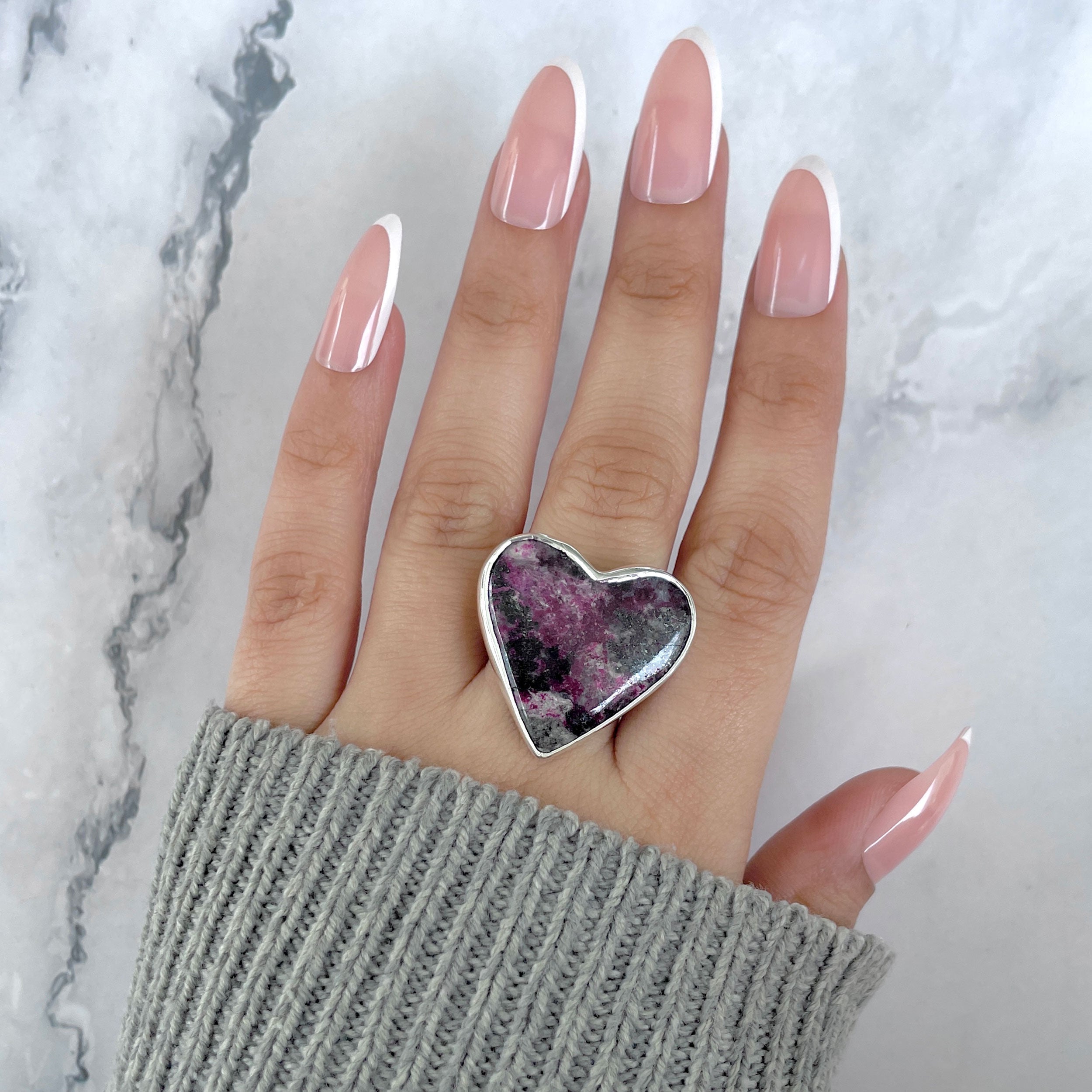 Cobalt Calcite Adjustable Ring-(CBC-R-57.)