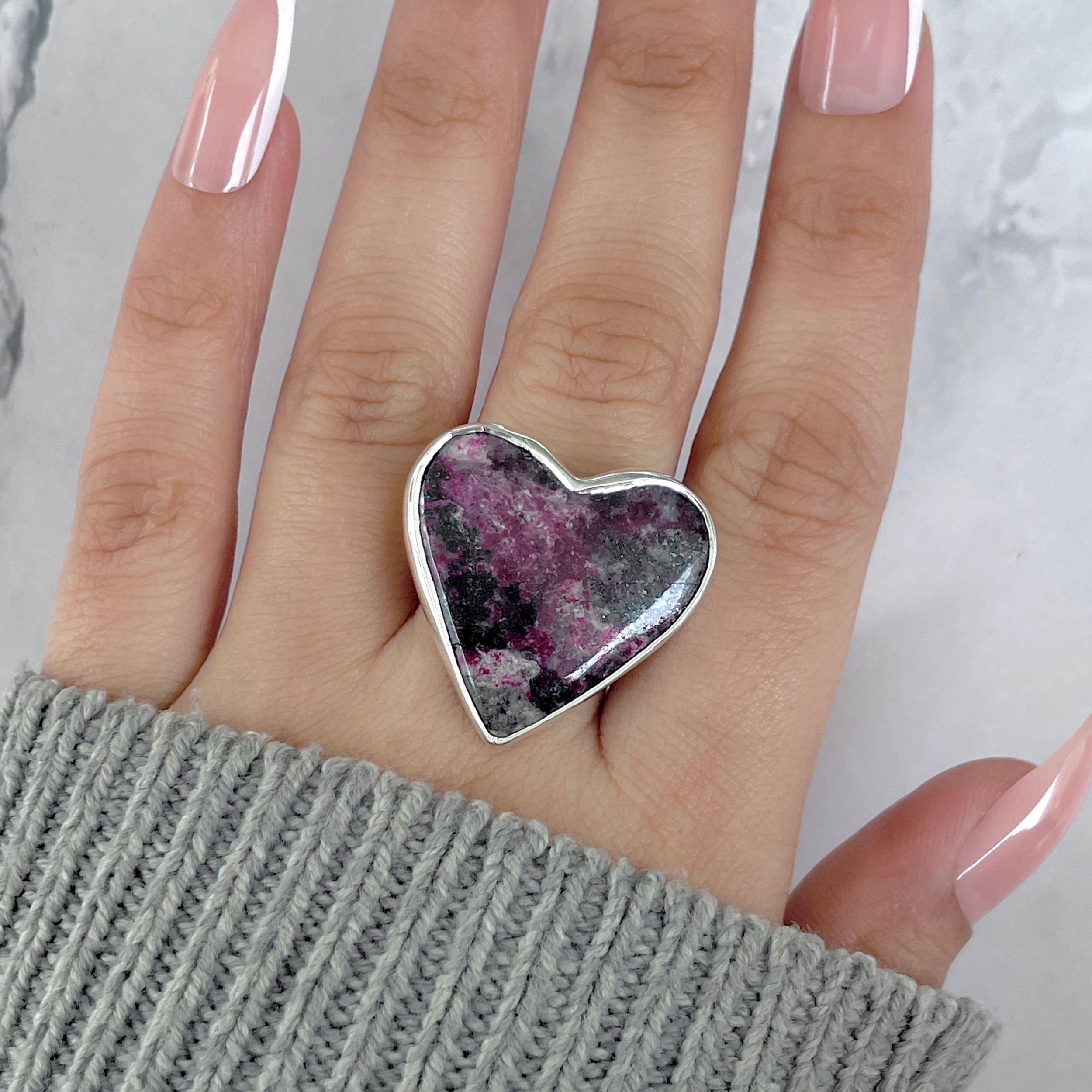 Cobalt Calcite Adjustable Ring-(CBC-R-57.)