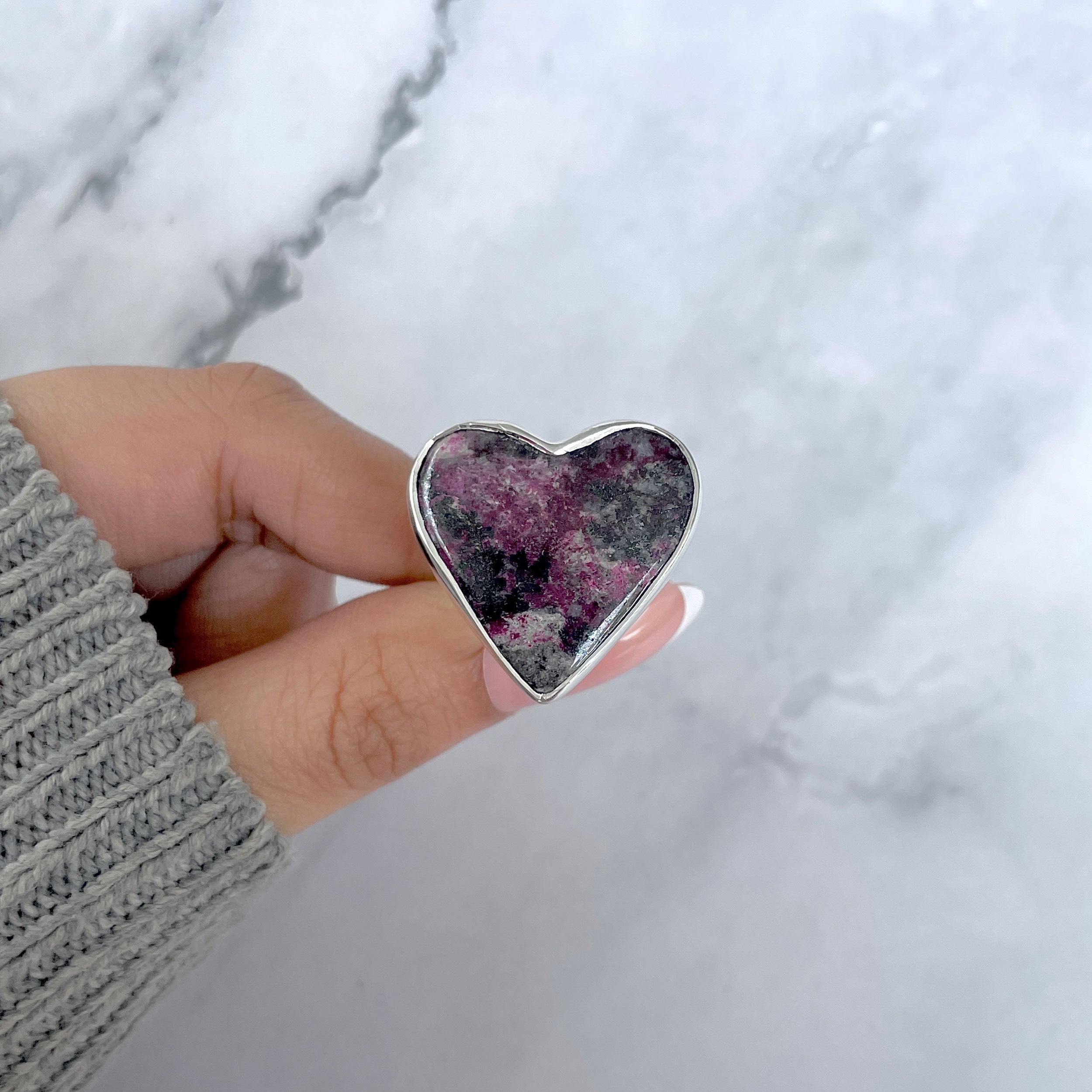 Cobalt Calcite Adjustable Ring-(CBC-R-57.)