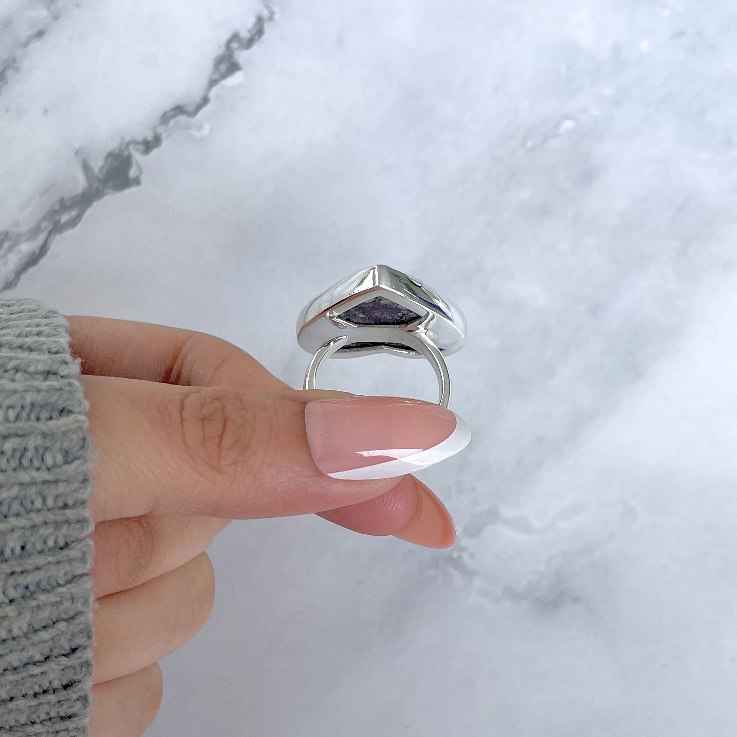 Cobalt Calcite Adjustable Ring-(CBC-R-57.)