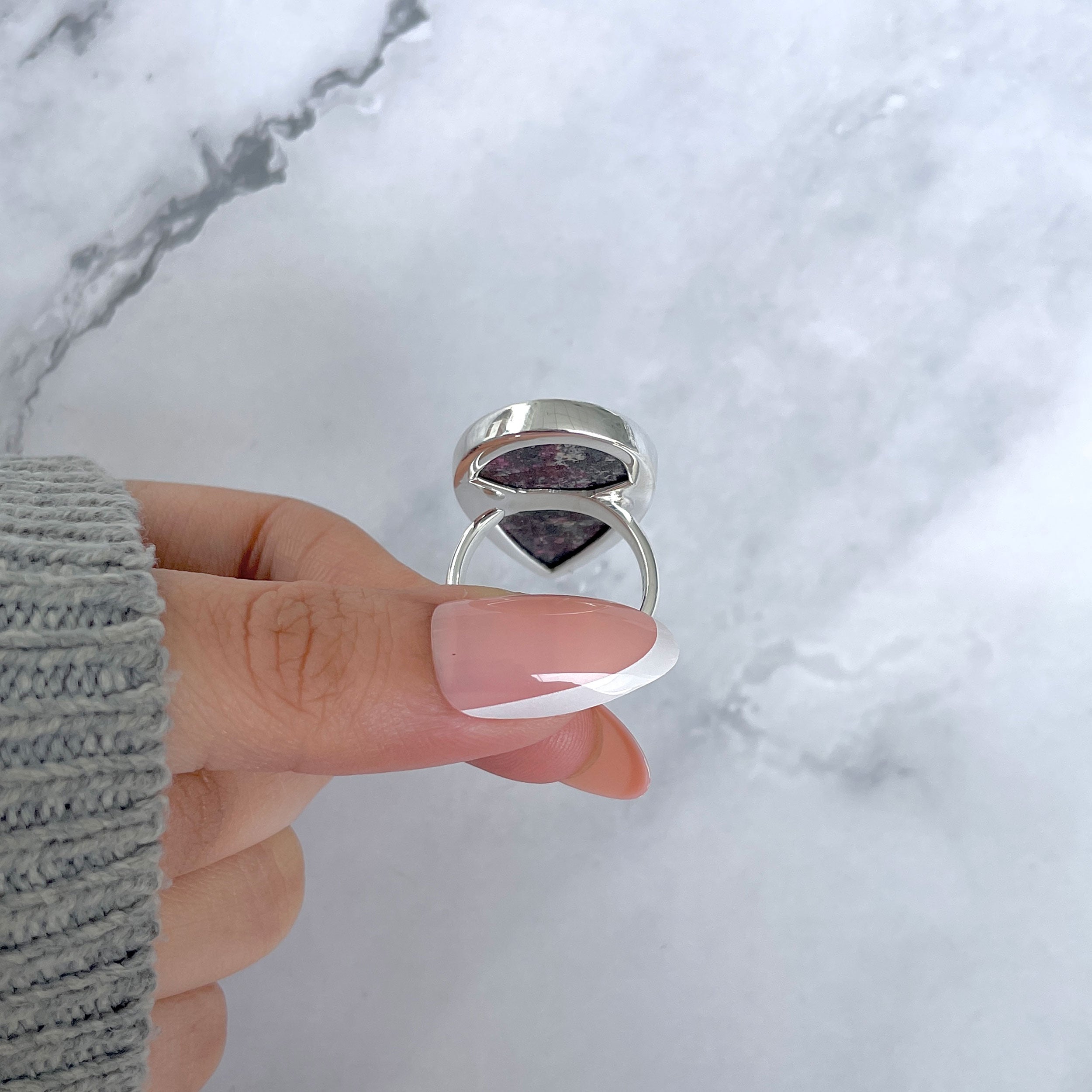 Cobalt Calcite Adjustable Ring-(CBC-R-58.)