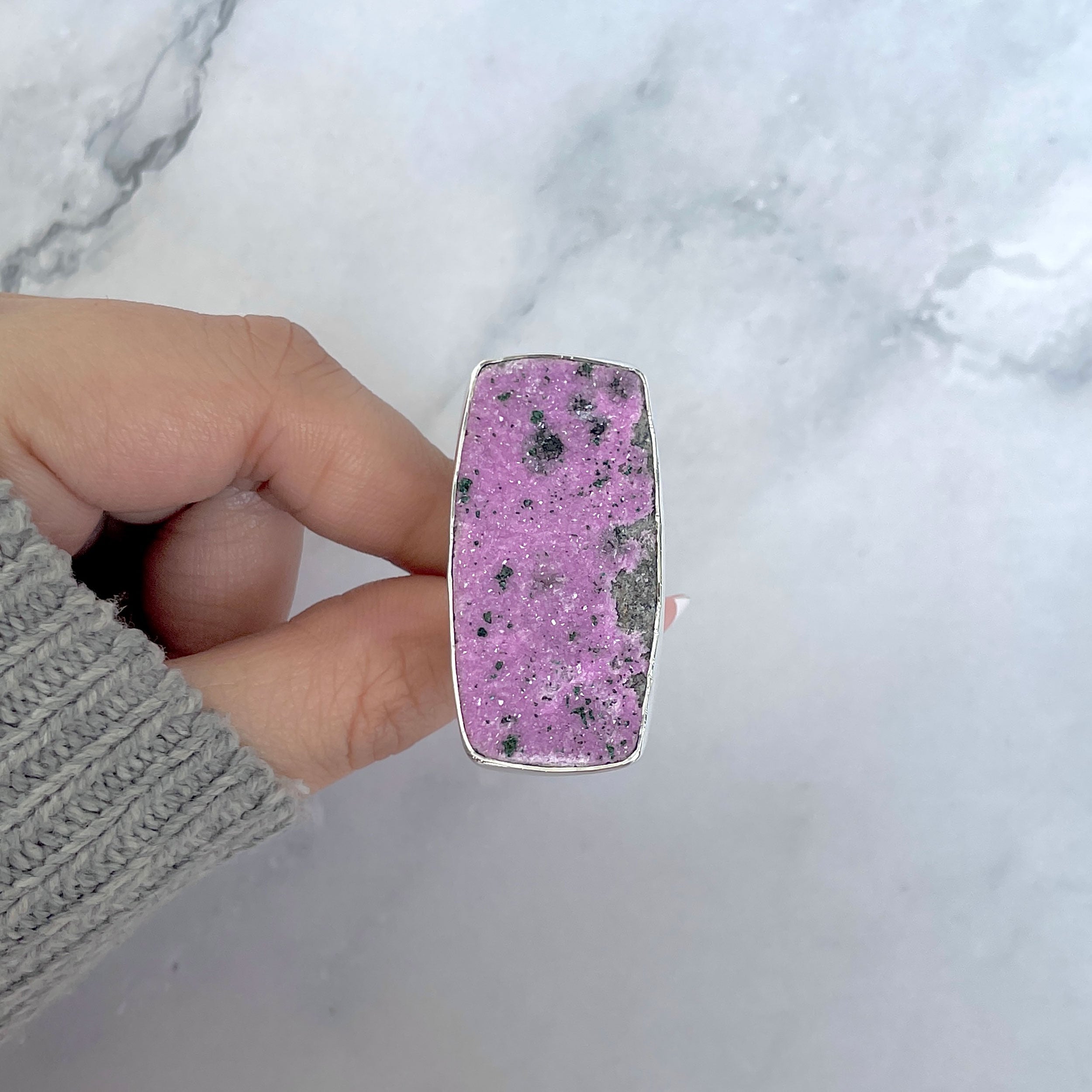 Cobalt Calcite Adjustable Ring-(CBC-R-59.)