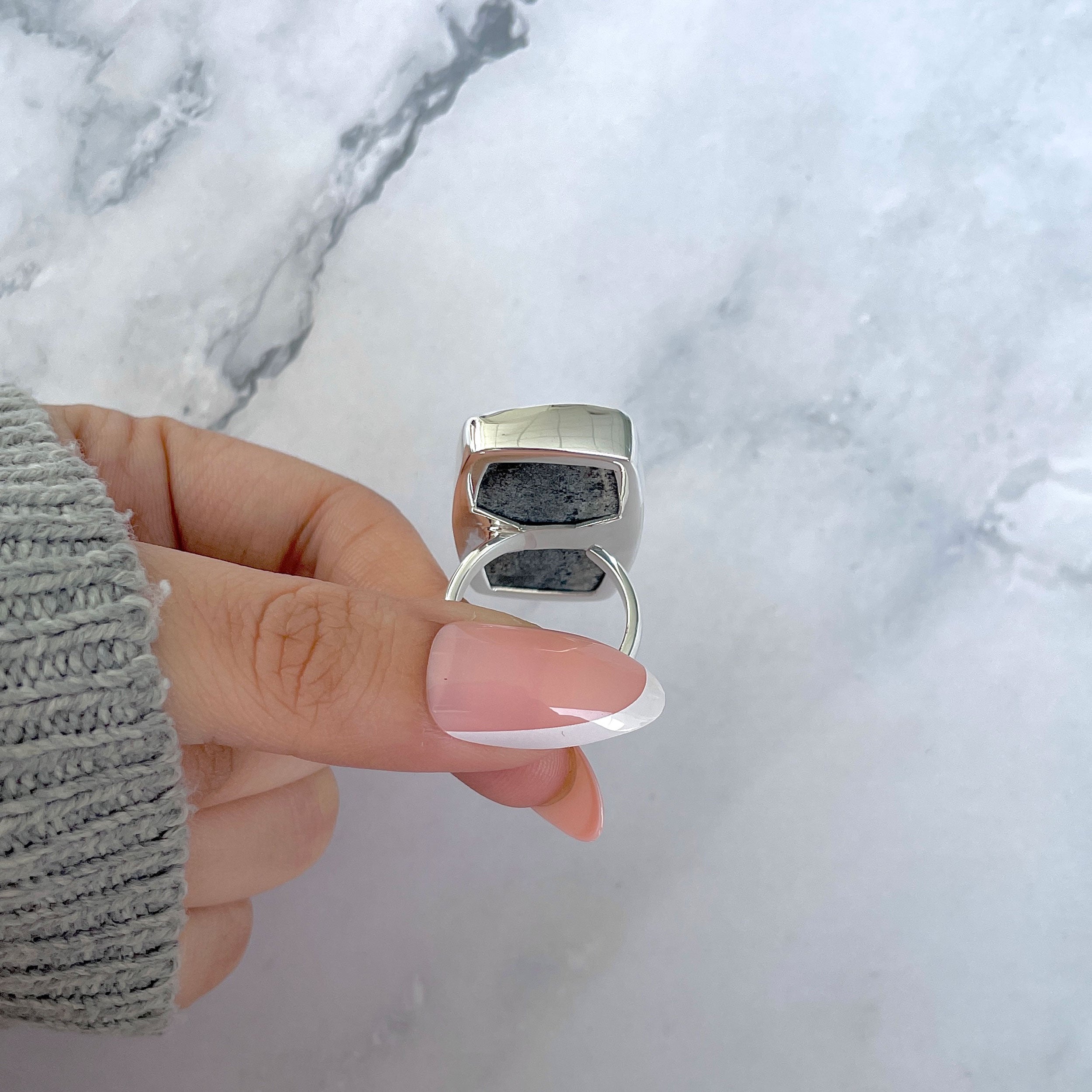 Cobalt Calcite Adjustable Ring-(CBC-R-59.)