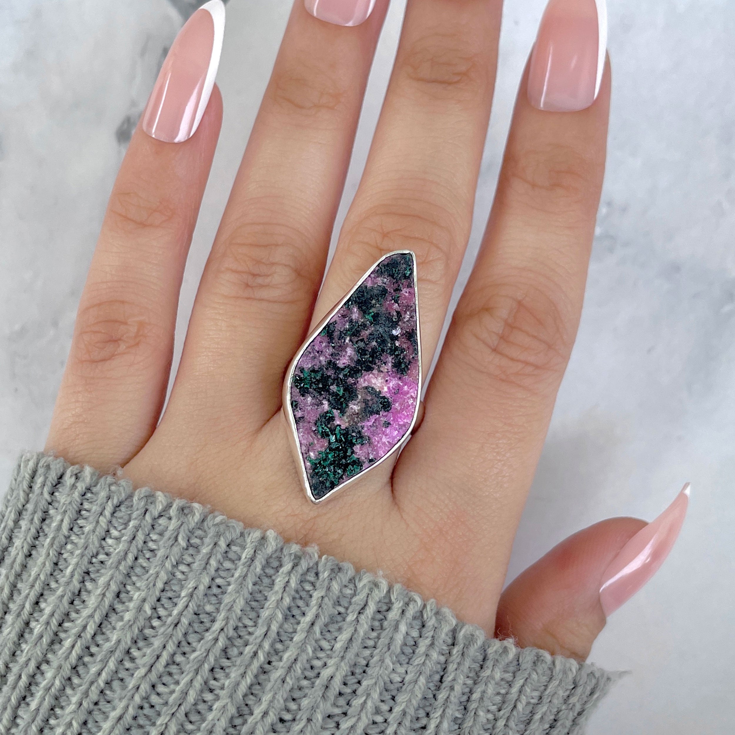 Cobalt Calcite Adjustable Ring-(CBC-R-67.)