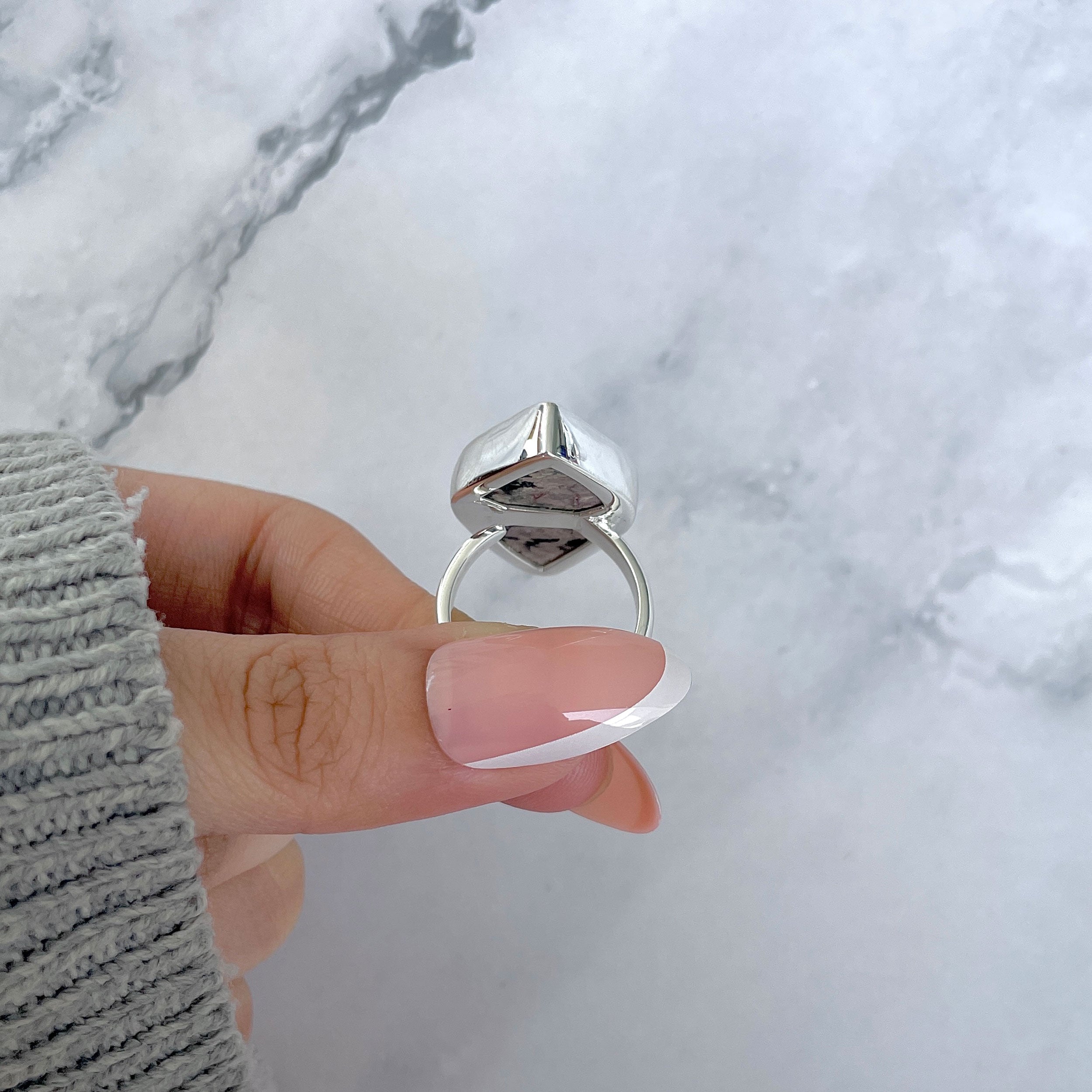 Cobalt Calcite Adjustable Ring-(CBC-R-67.)