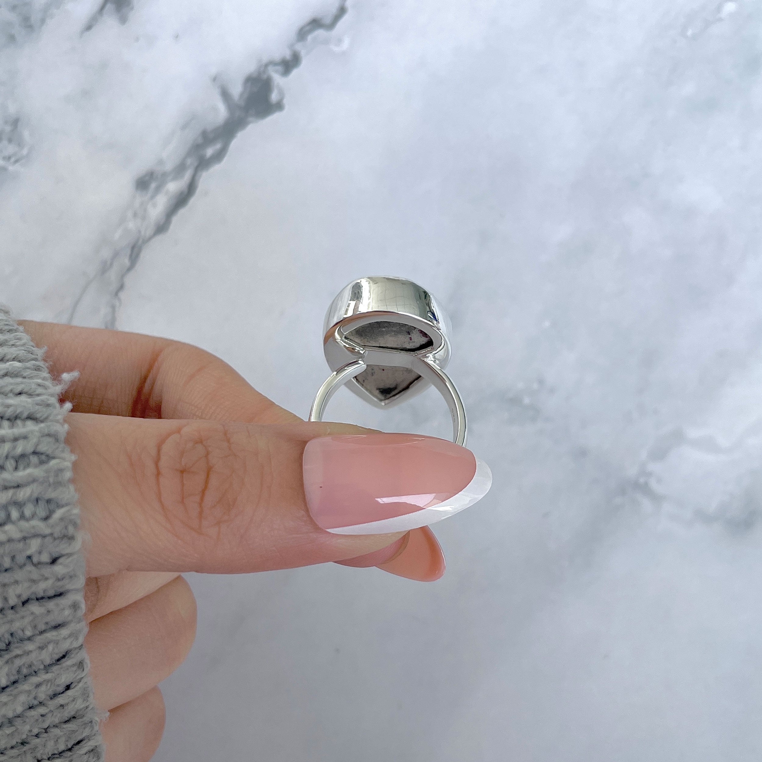 Cobalt Calcite Adjustable Ring-(CBC-R-68.)