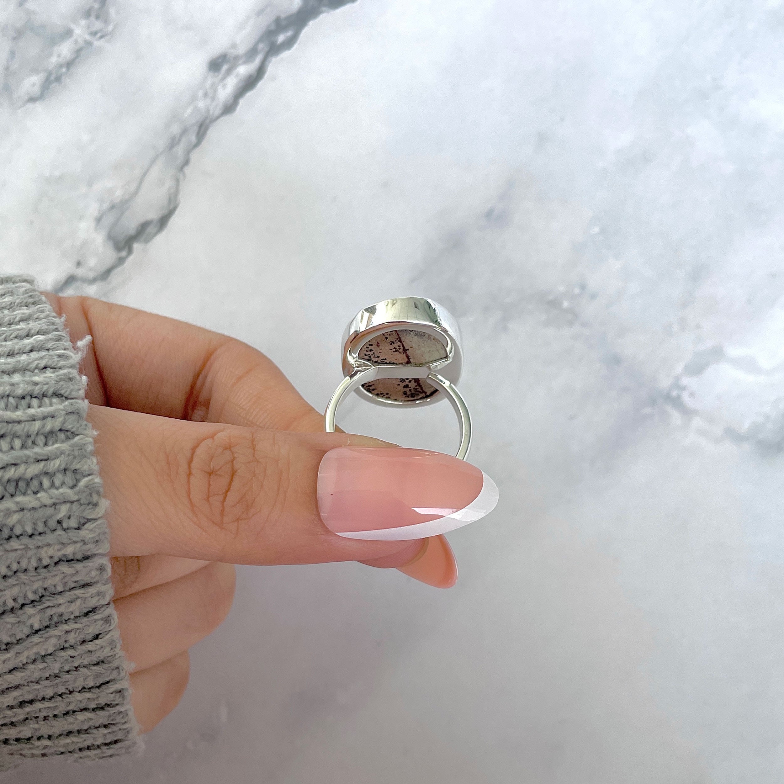 Cobalt Calcite Adjustable Ring-(CBC-R-69.)
