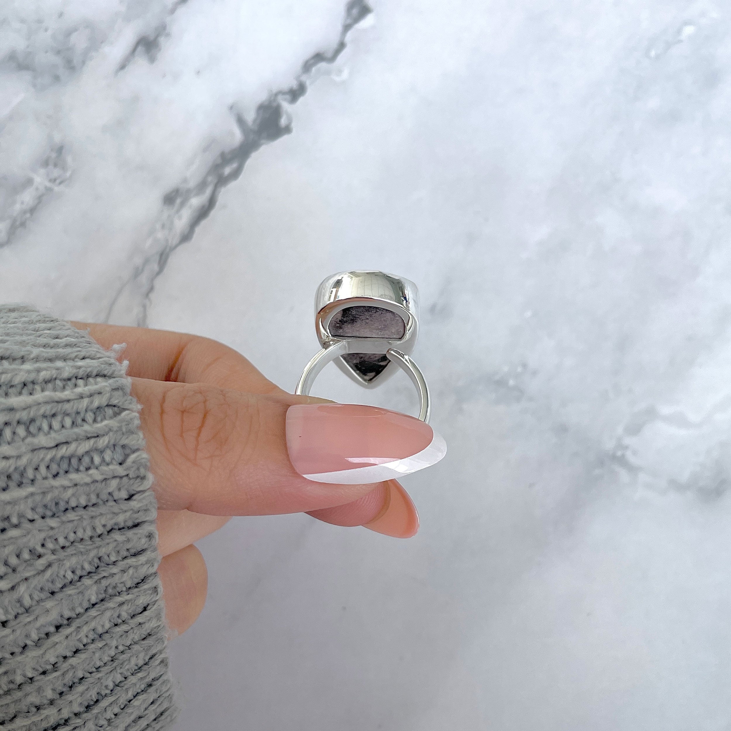 Cobalt Calcite Adjustable Ring-(CBC-R-70.)
