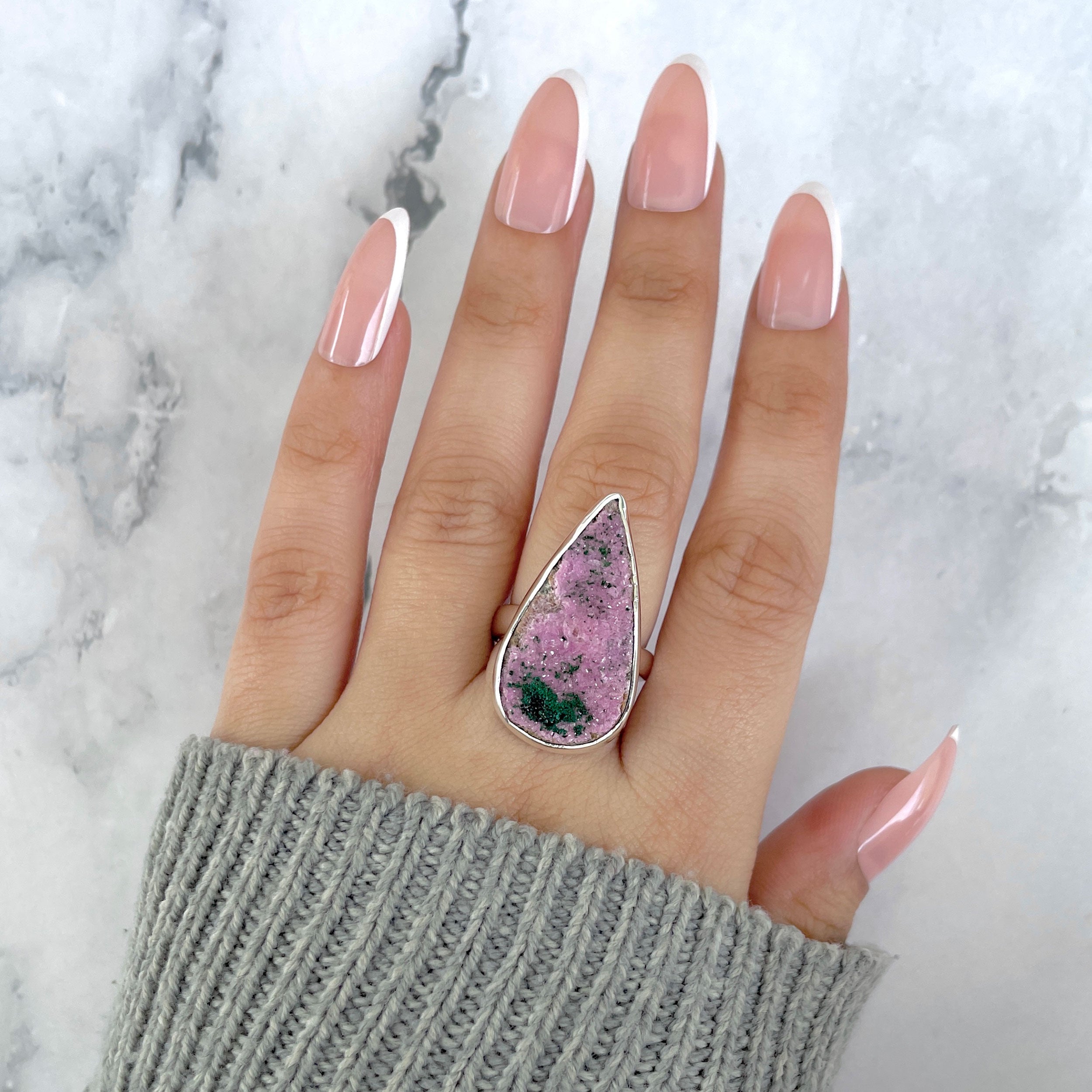 Cobalt Calcite Adjustable Ring-(CBC-R-72.)