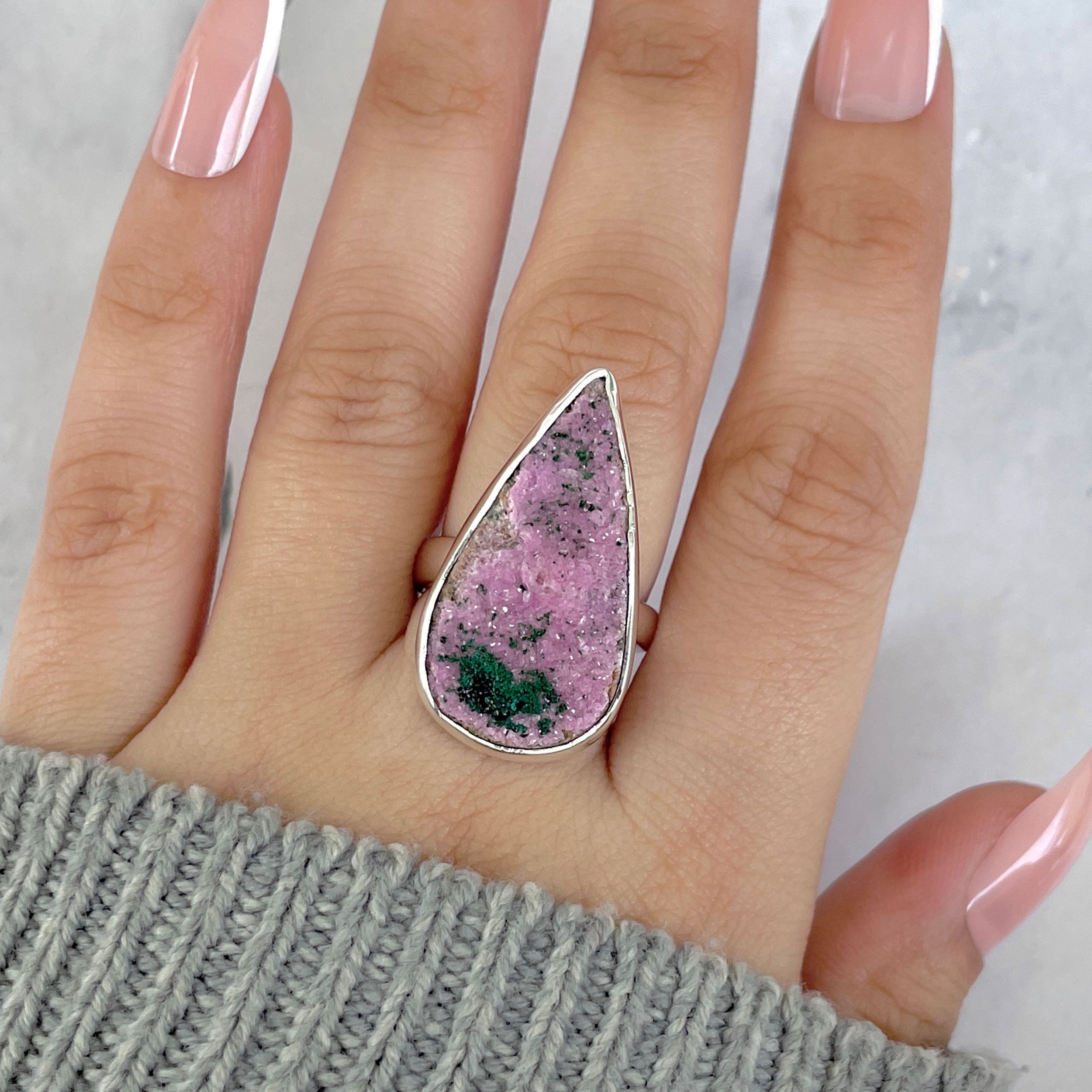 Cobalt Calcite Adjustable Ring-(CBC-R-72.)