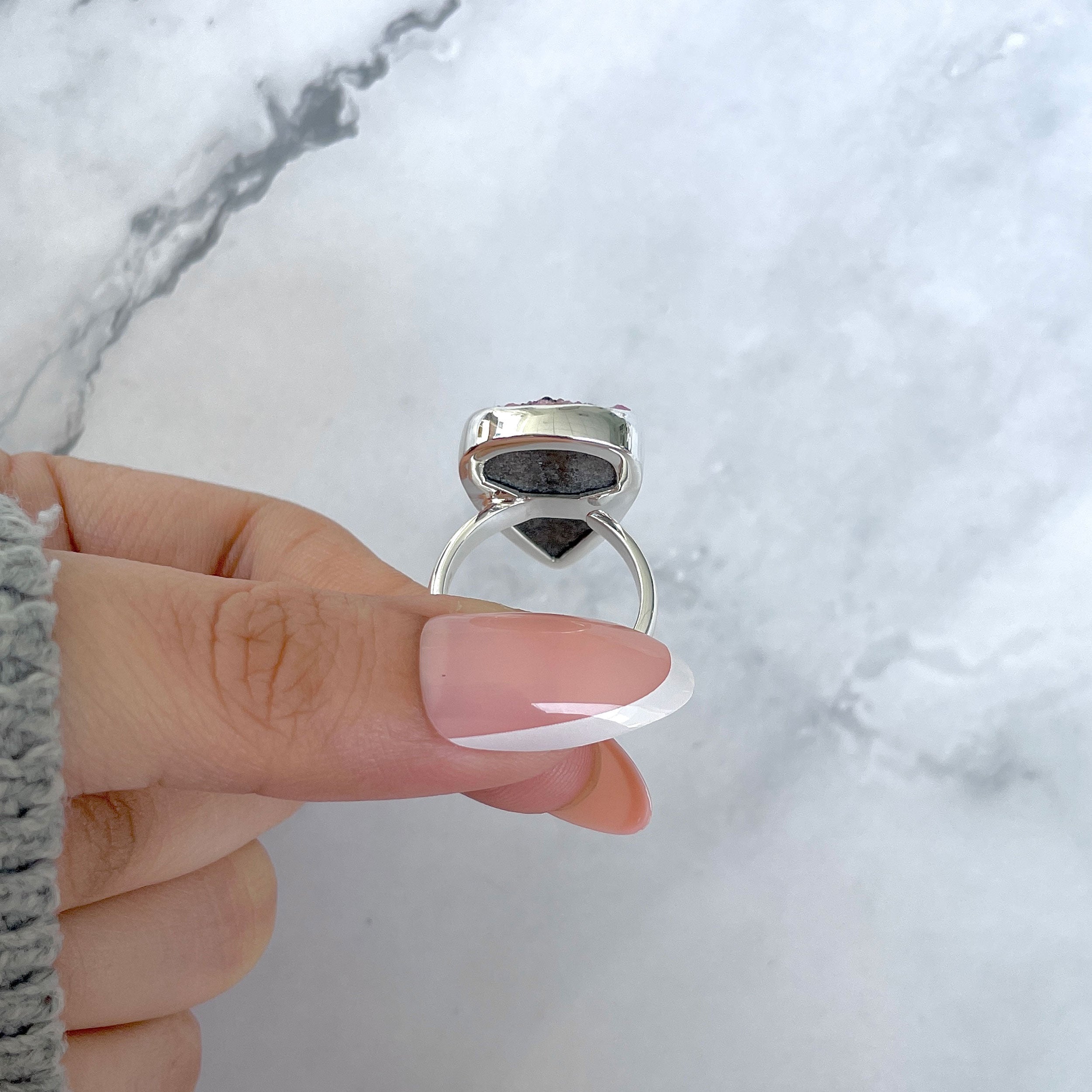 Cobalt Calcite Adjustable Ring-(CBC-R-72.)