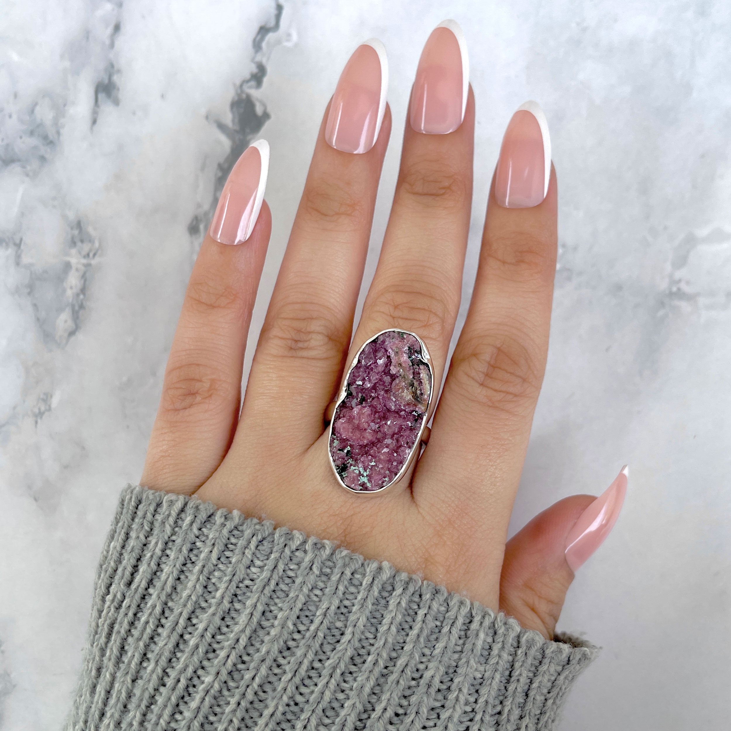 Cobalt Calcite Adjustable Ring-(CBC-R-73.)