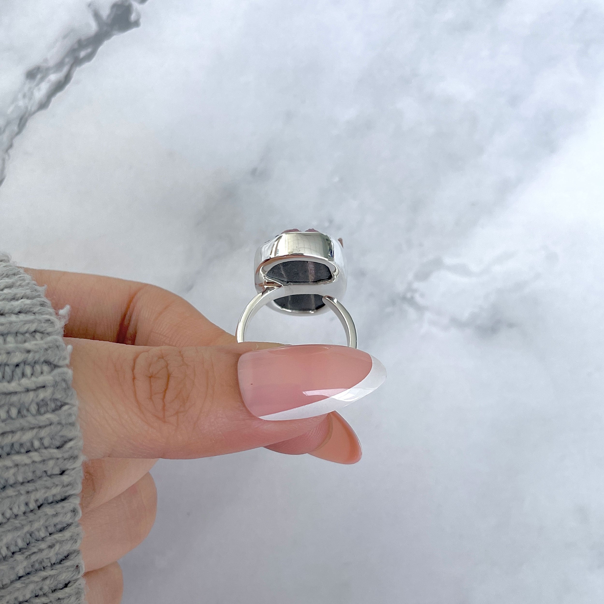Cobalt Calcite Adjustable Ring-(CBC-R-73.)
