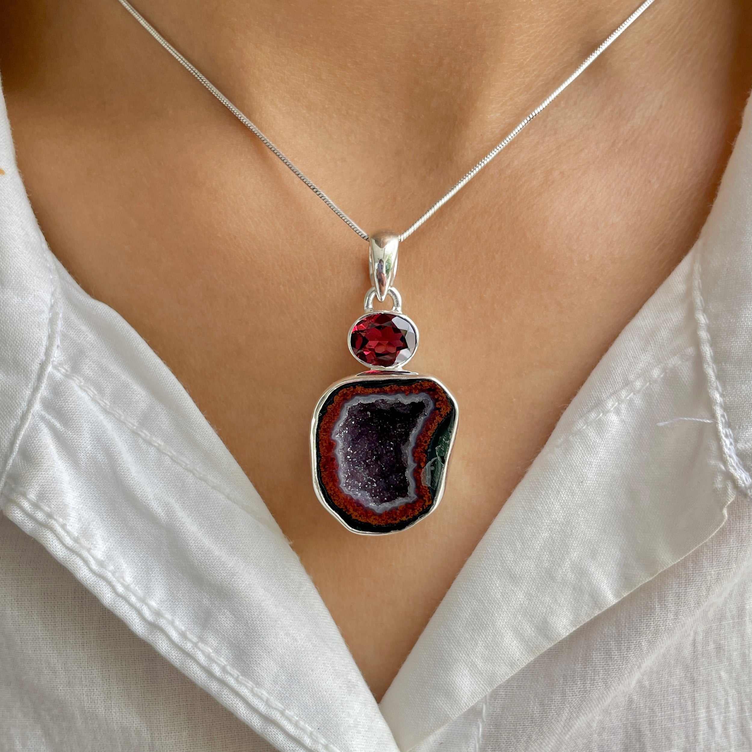 Coconut Geode Pendant-(CCG-P-12.)