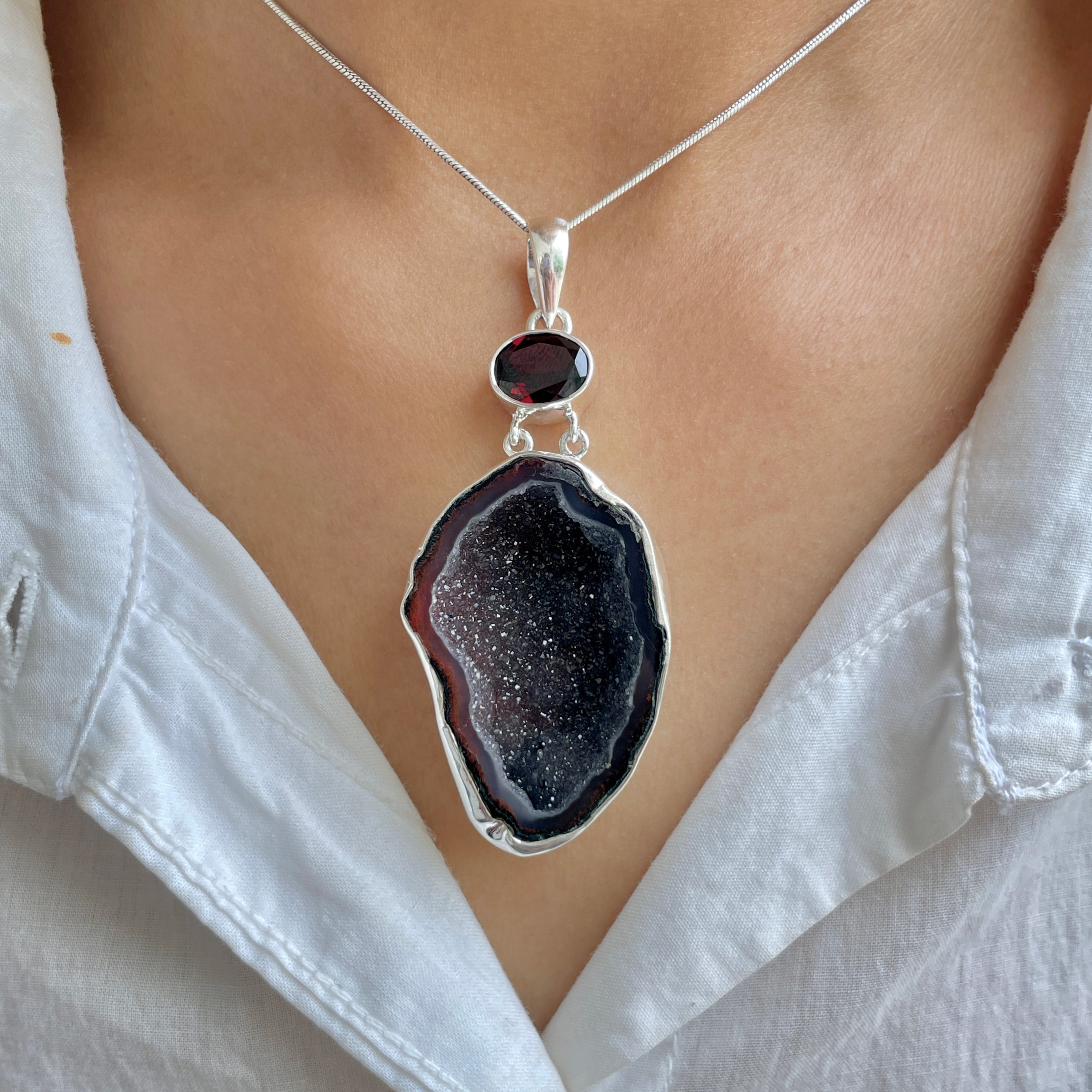 Coconut Geode Pendant-(CCG-P-2.)
