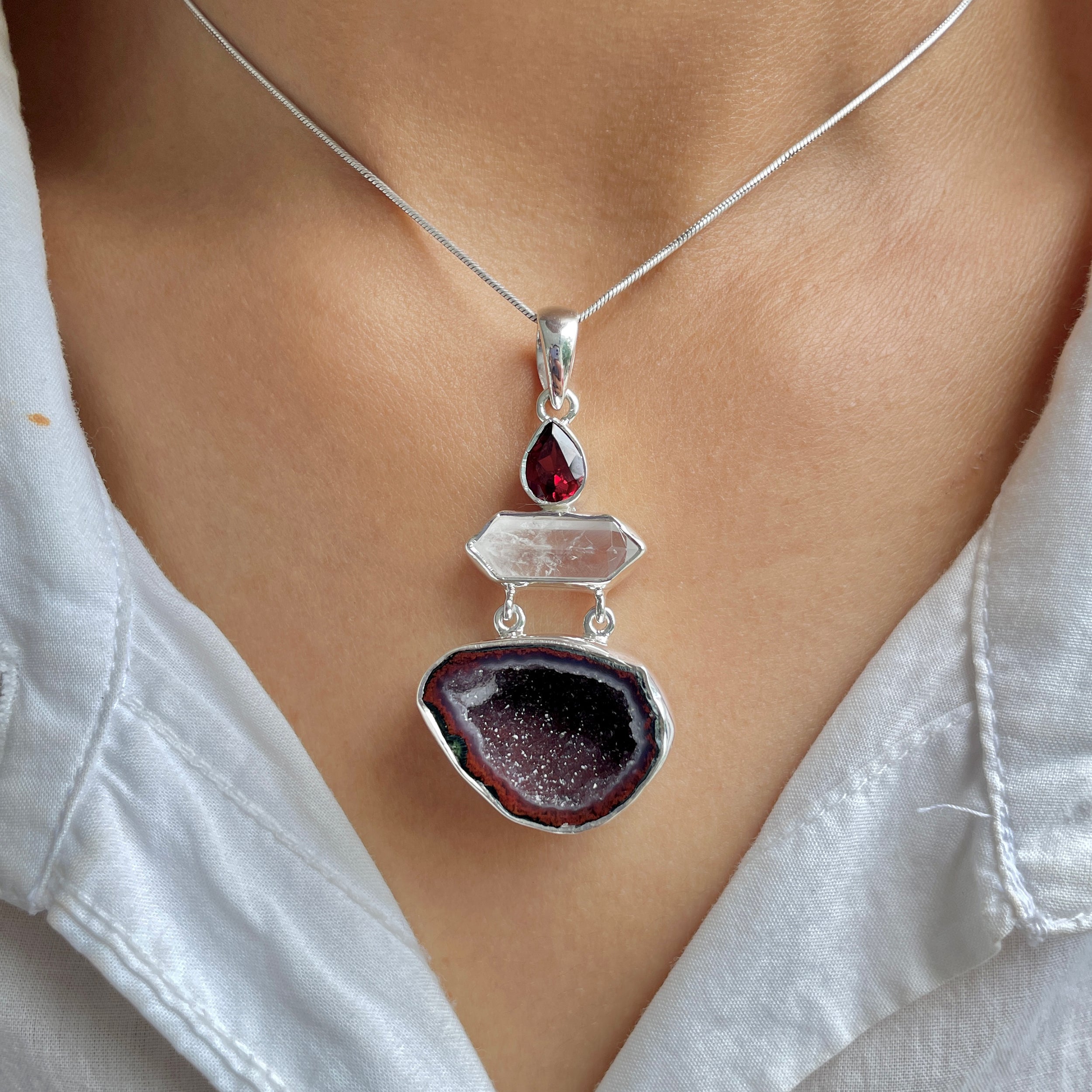 Coconut Geode Pendant-(CCG-P-33.)