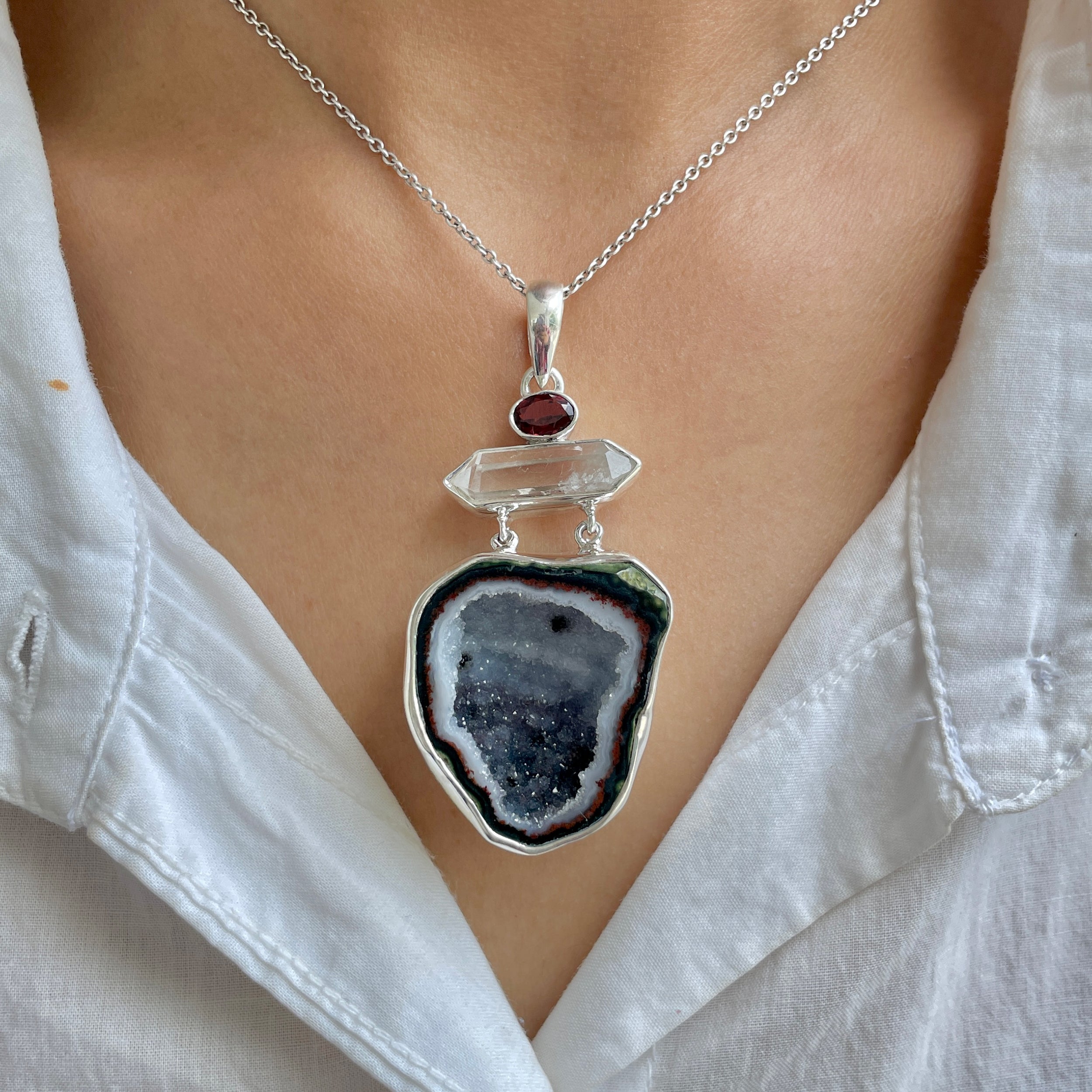 Coconut Geode Pendant-(CCG-P-37.)