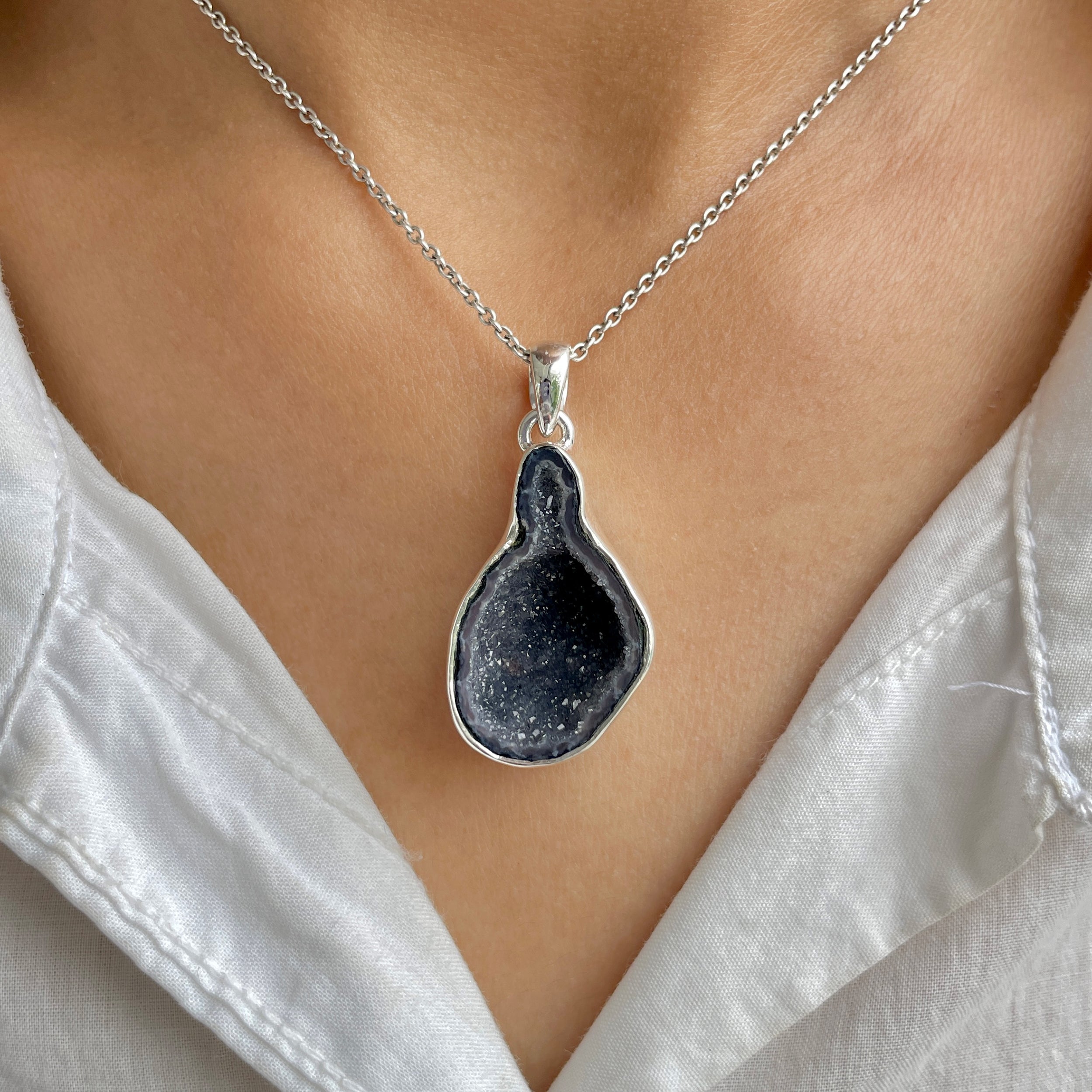 Coconut Geode Pendant-(CCG-P-47.)