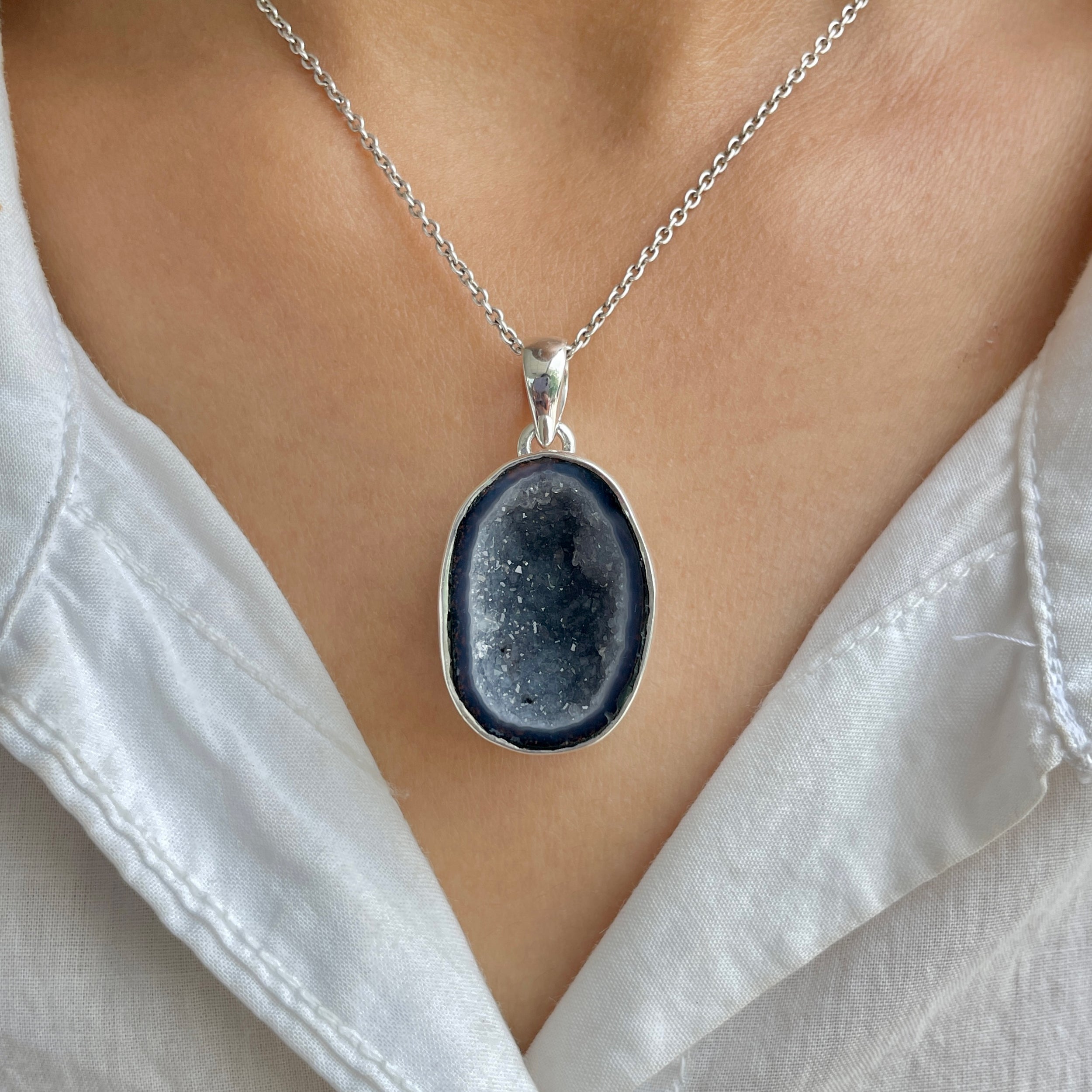 Coconut Geode Pendant-(CCG-P-49.)