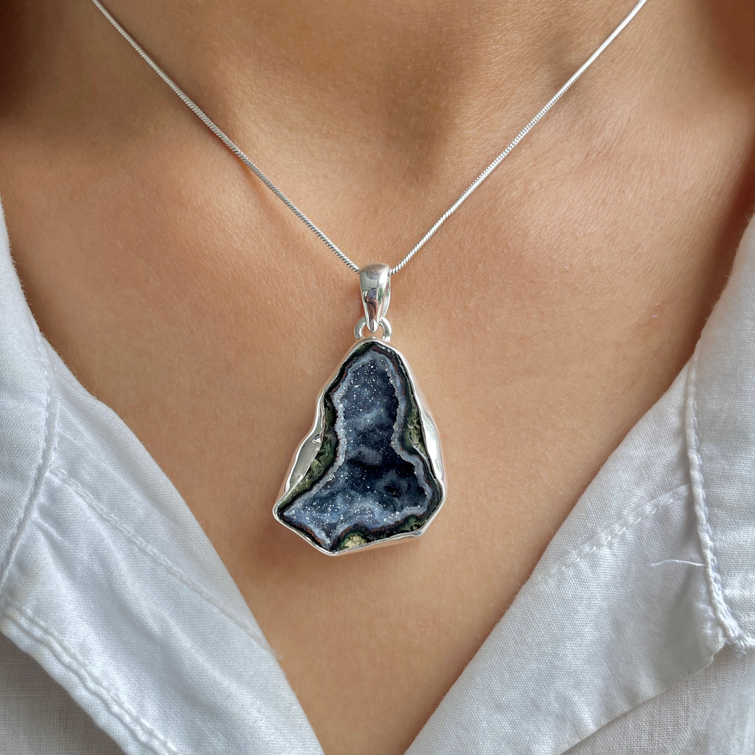 Coconut Geode Pendant-(CCG-P-51.)