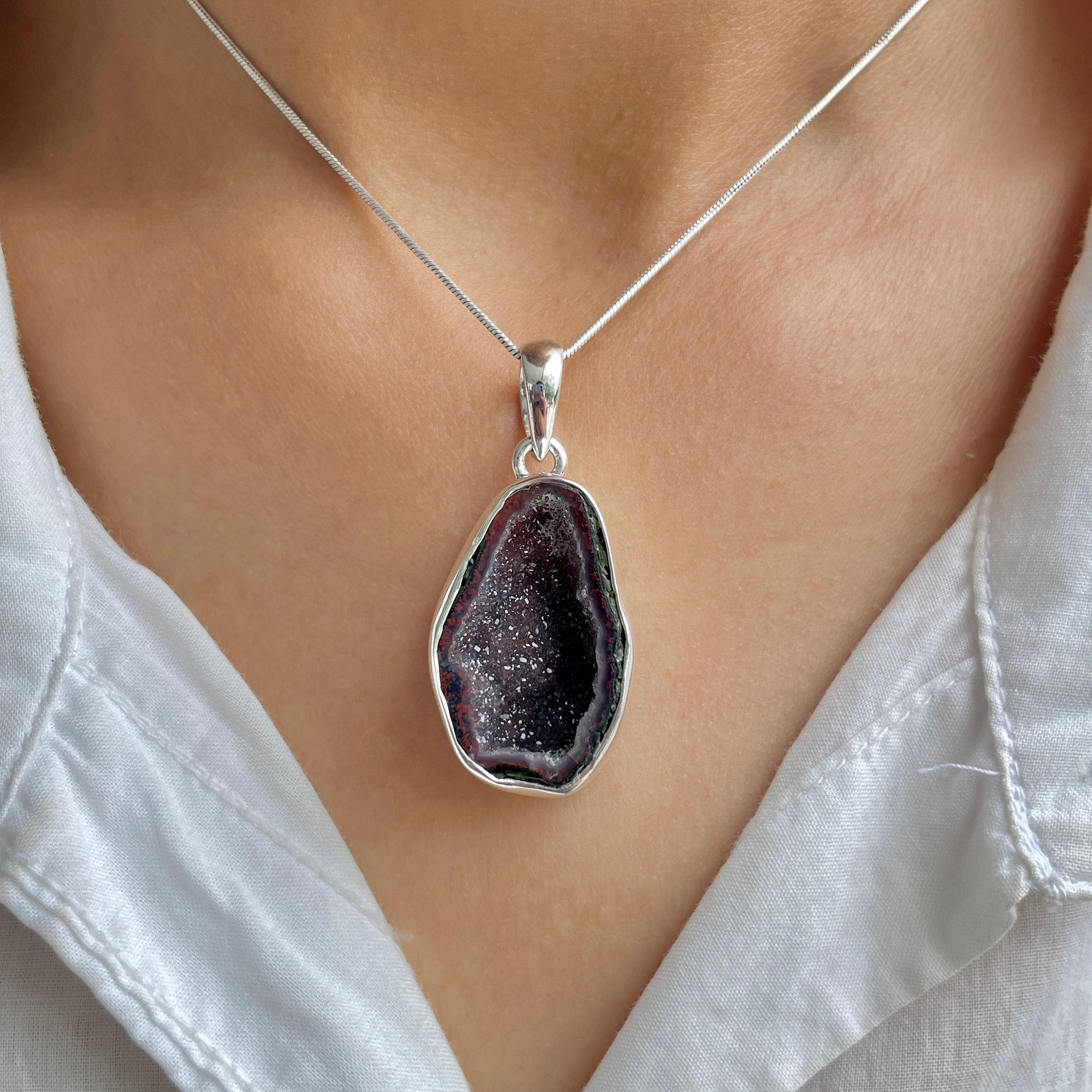 Coconut Geode Pendant-(CCG-P-59.)