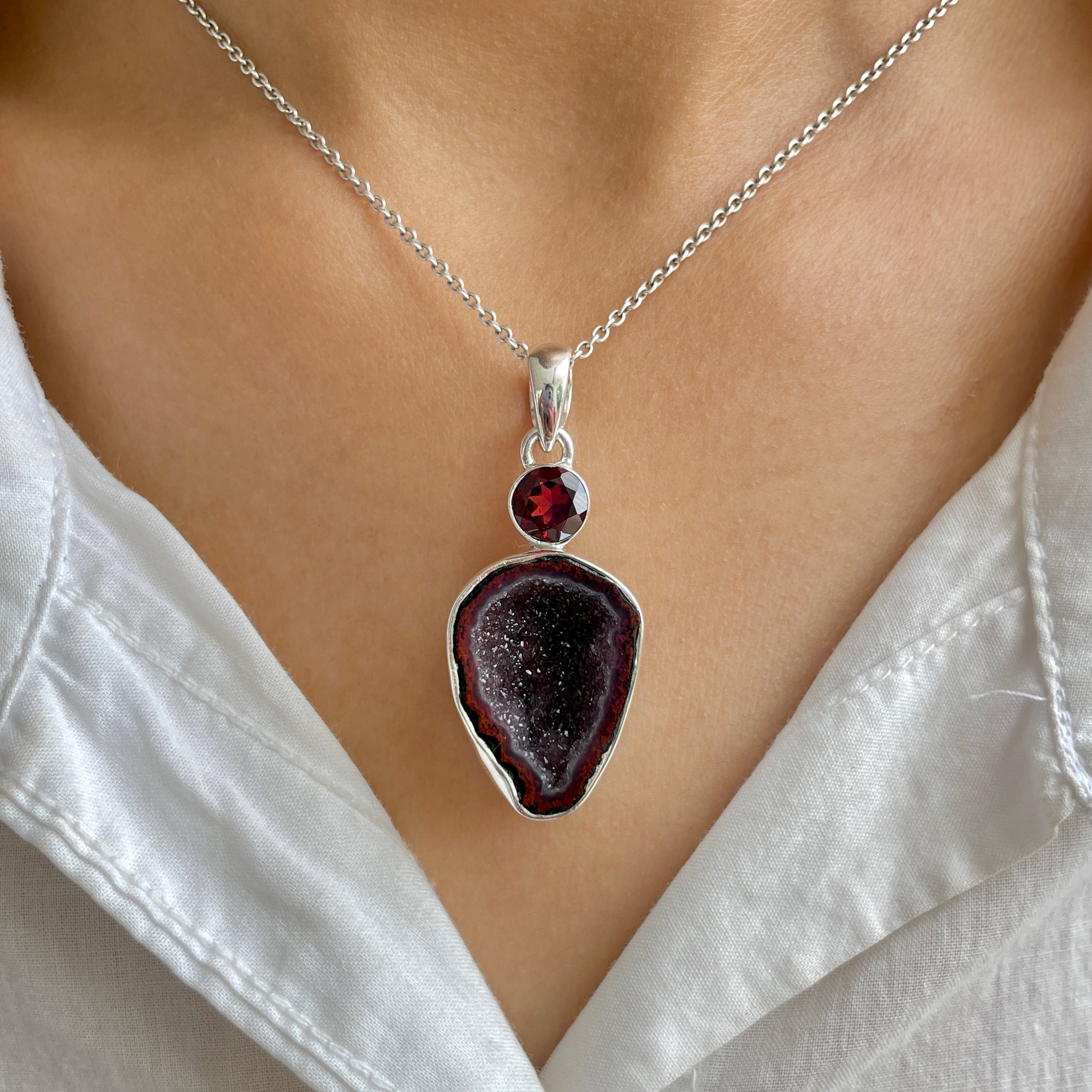 Coconut Geode Pendant-(CCG-P-7.)