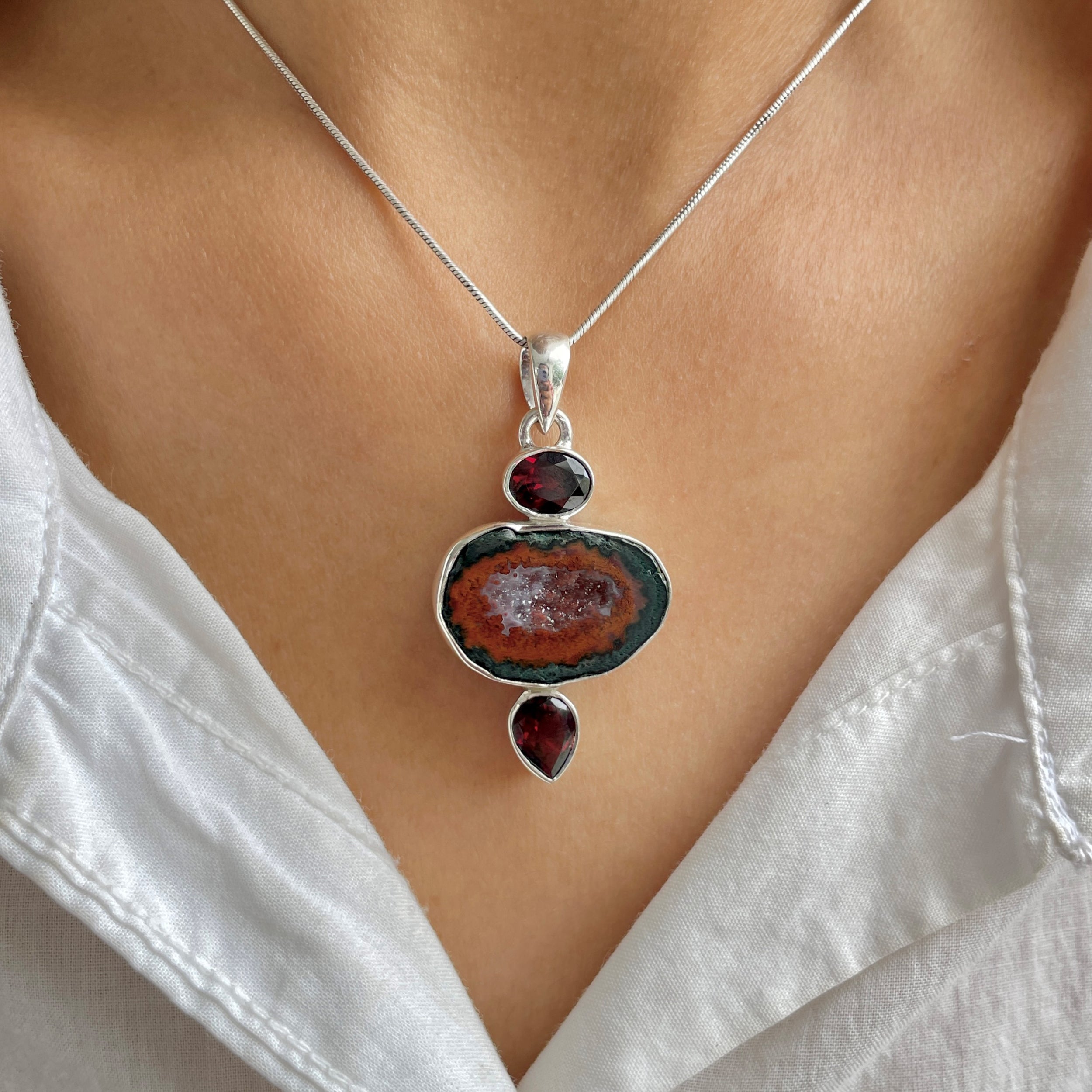 Coconut Geode Pendant-(CCG-P-9.)