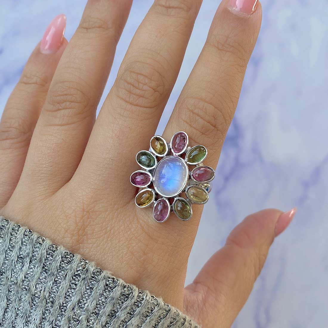 Moonstone Adjustable Ring-(RBM-CCR-13.)