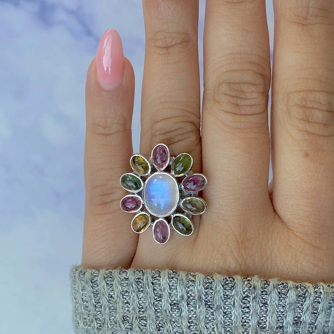 Moonstone Adjustable Ring-(RBM-CCR-13.)