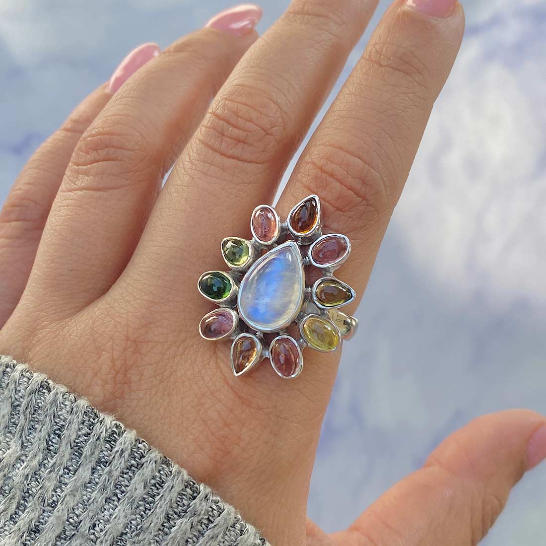Moonstone Adjustable Ring-(RBM-CCR-17.)