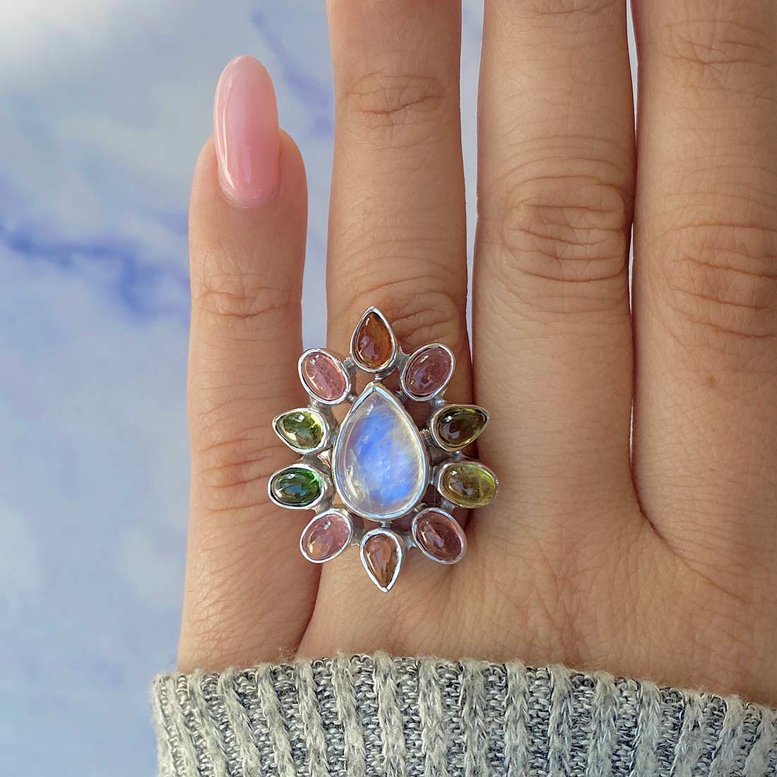 Moonstone Adjustable Ring-(RBM-CCR-17.)