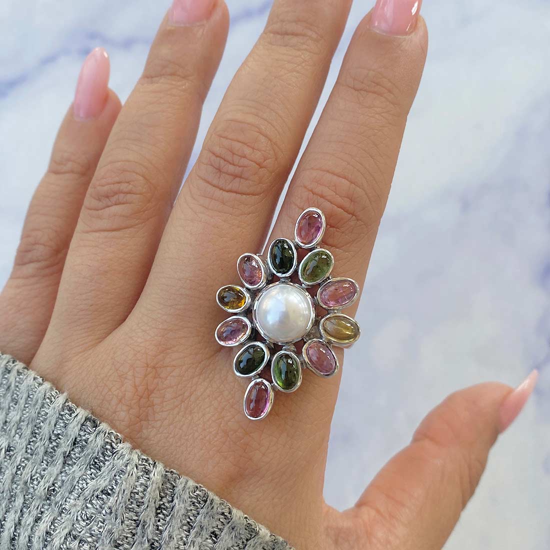 Pearl Adjustable Ring-(PAL-CCR-21.)