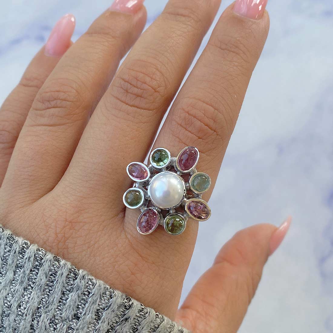 Pearl Adjustable Ring-(PAL-CCR-23.)