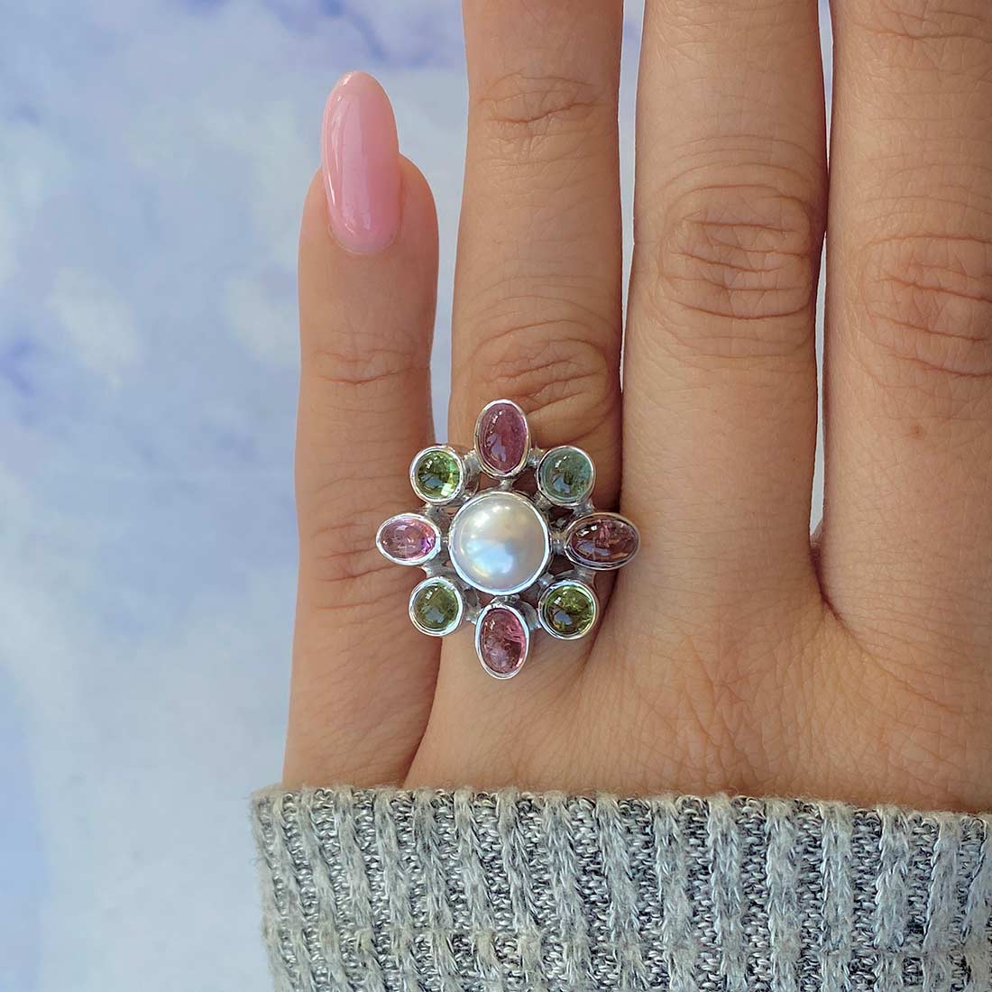 Pearl Adjustable Ring-(PAL-CCR-23.)