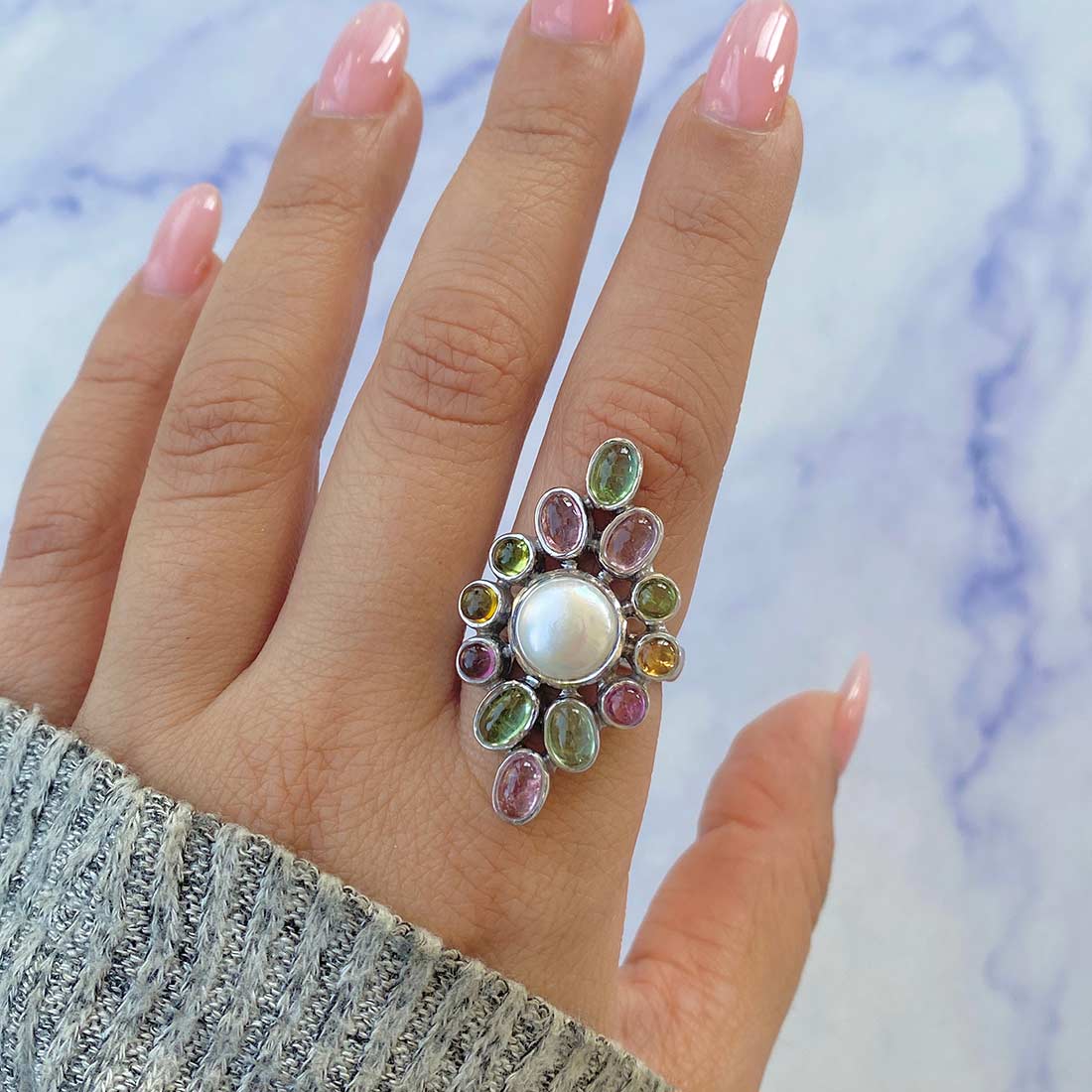 Pearl Adjustable Ring-(PAL-CCR-24.)