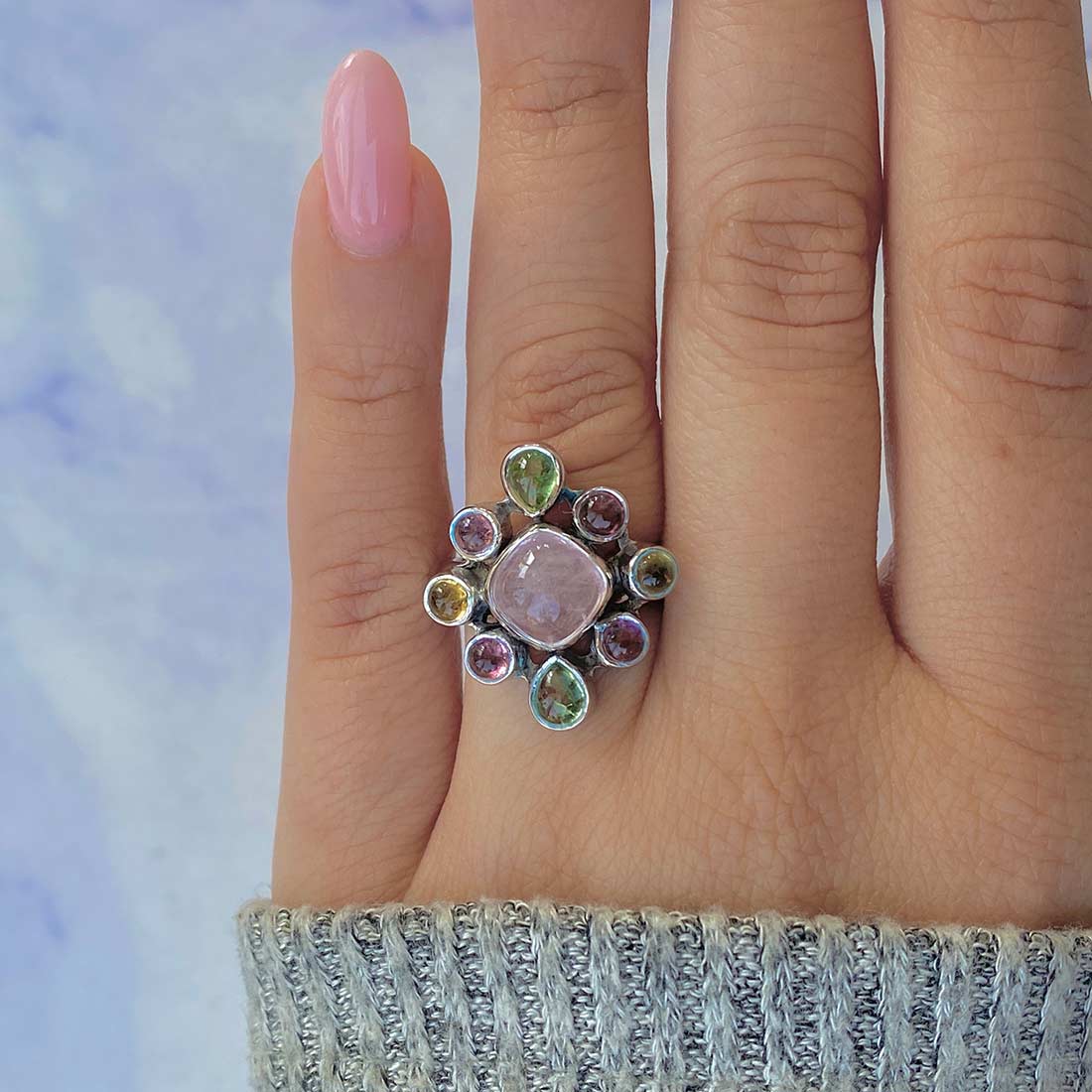 Morganite Adjustable Ring-(MGN-CCR-26.)