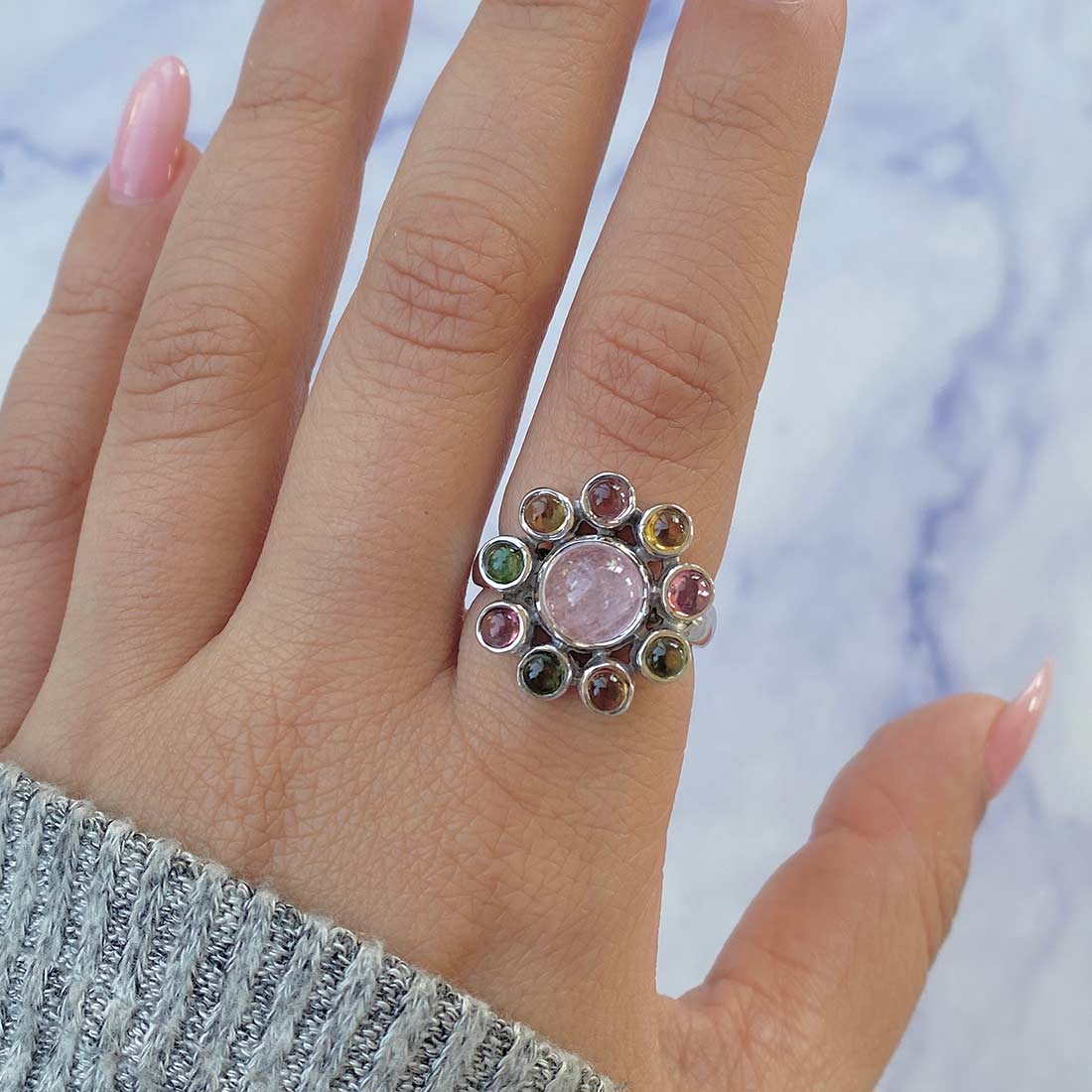 Morganite Adjustable Ring-(MGN-CCR-29.)