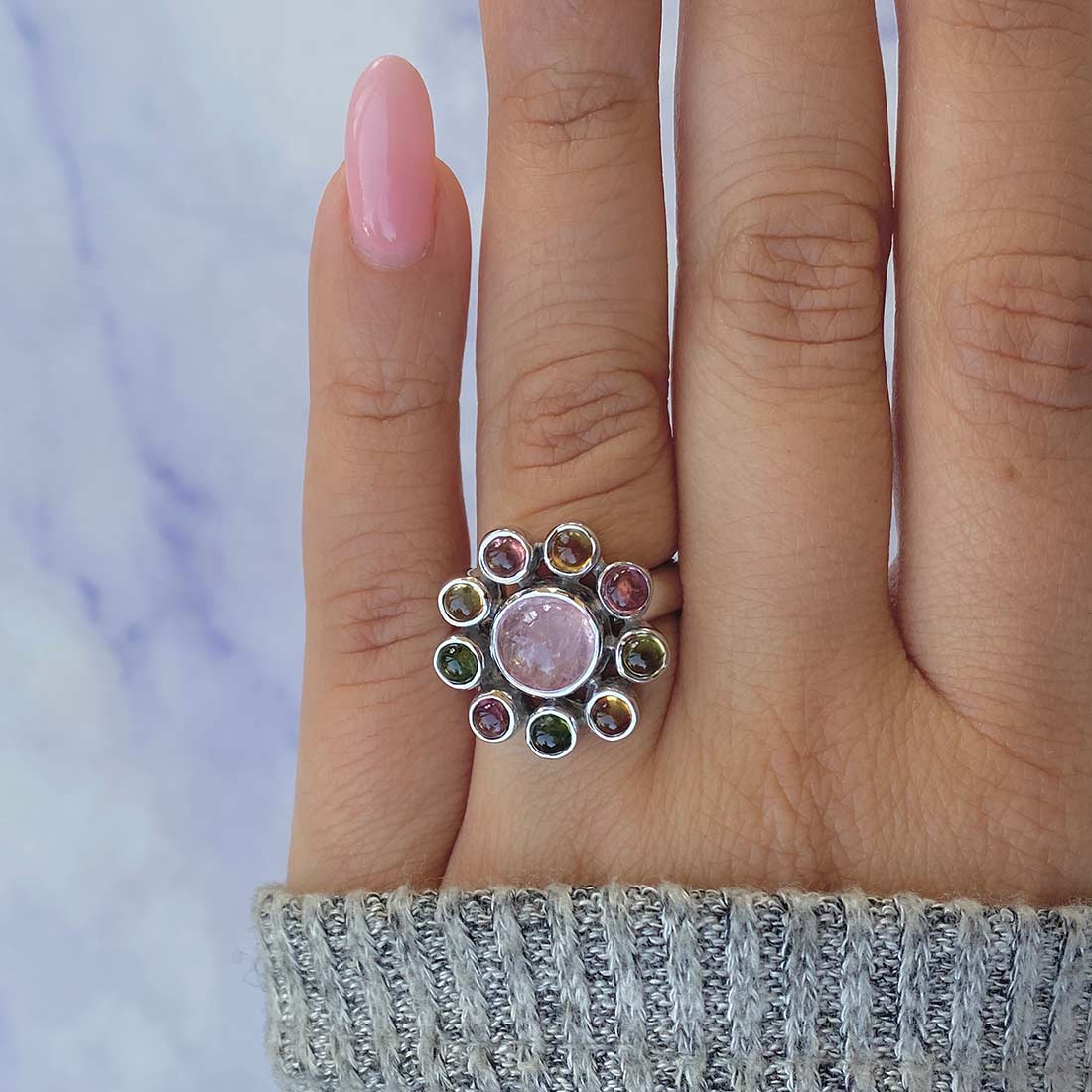 Morganite Adjustable Ring-(MGN-CCR-29.)