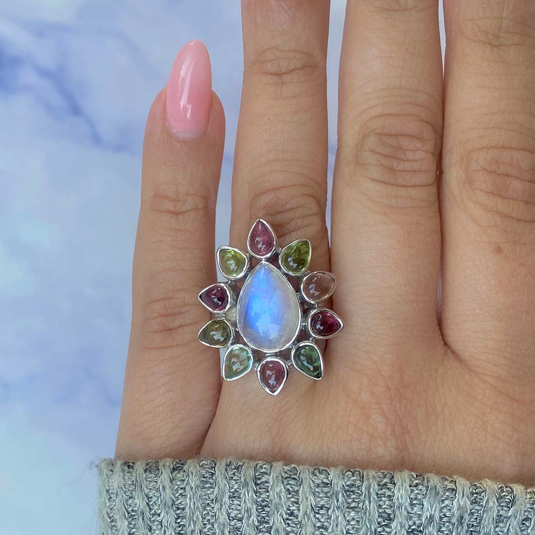 Moonstone Adjustable Ring-(RBM-CCR-3.)