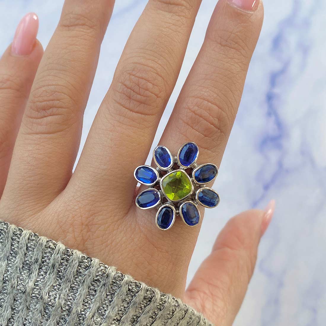 Peridot Adjustable Ring-(PER-CCR-40.)
