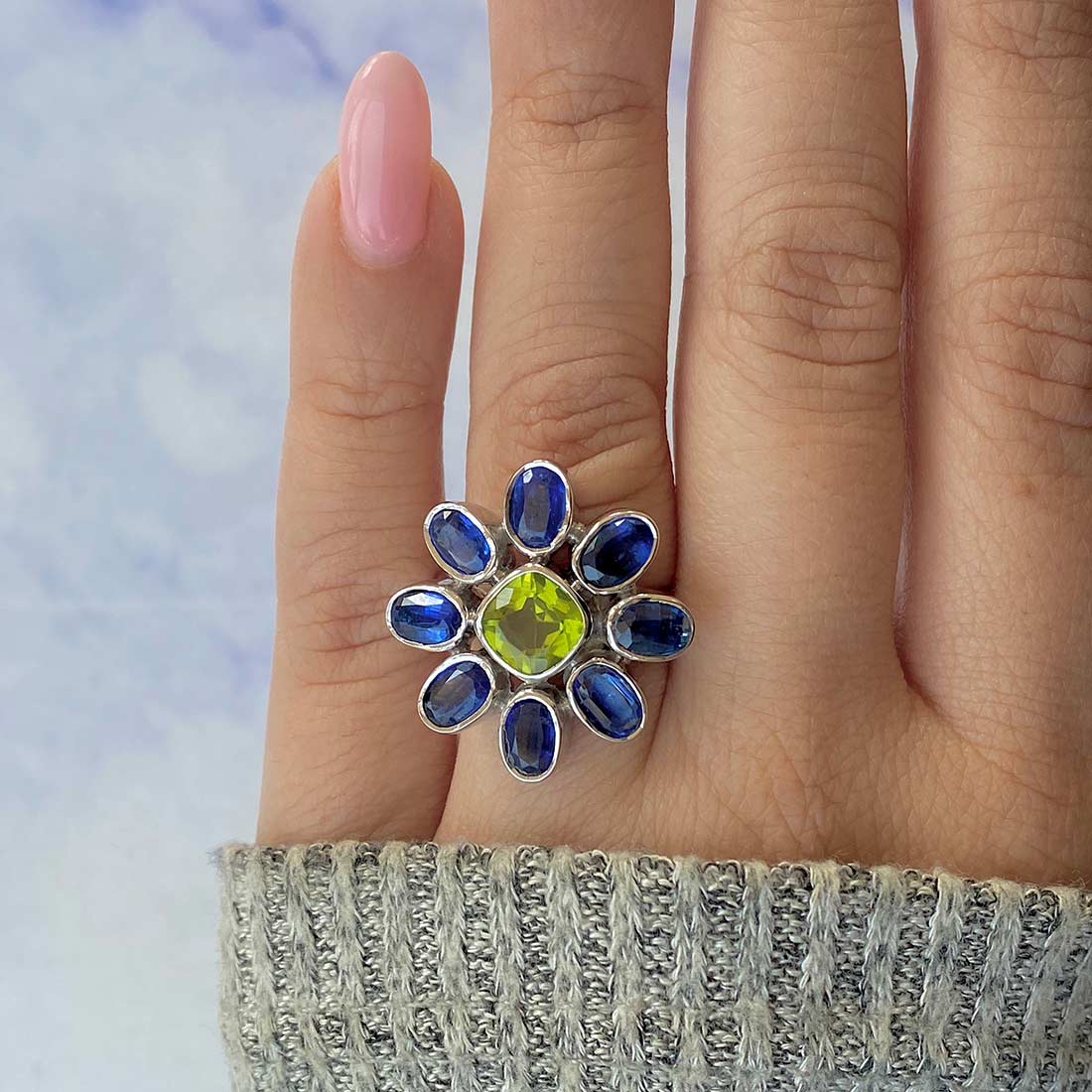 Peridot Adjustable Ring-(PER-CCR-40.)