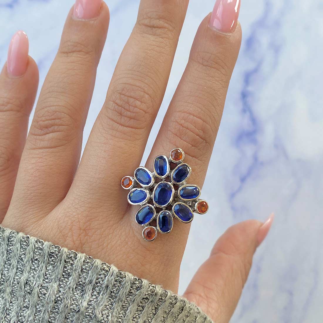 Kyanite Adjustable Ring-(KYN-CCR-45.)