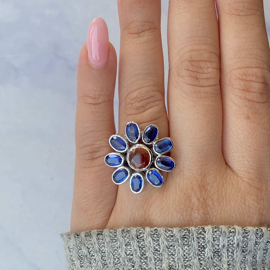 Kyanite Adjustable Ring-(KYN-CCR-49.)