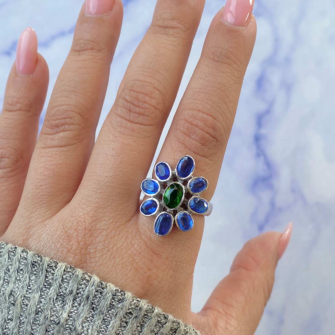 Chrome Diopside Adjustable Ring-(CRD-CCR-50.)