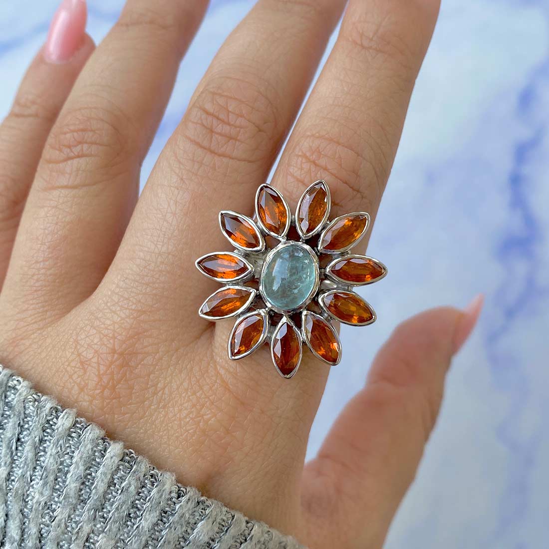 Green Kyanite Adjustable Ring-(KYN-CCR-53-G.)