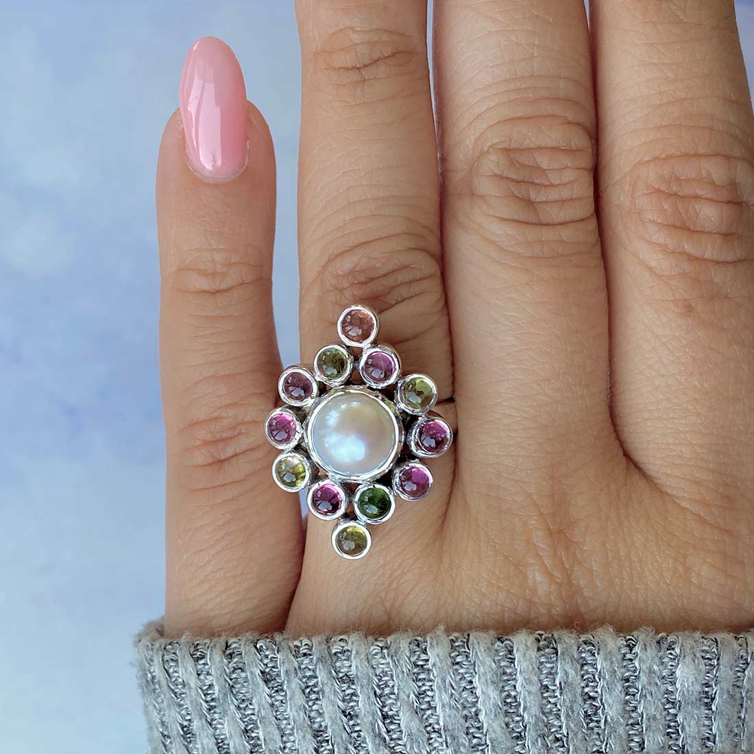 Pearl Adjustable Ring-(PAL-CCR-55.)