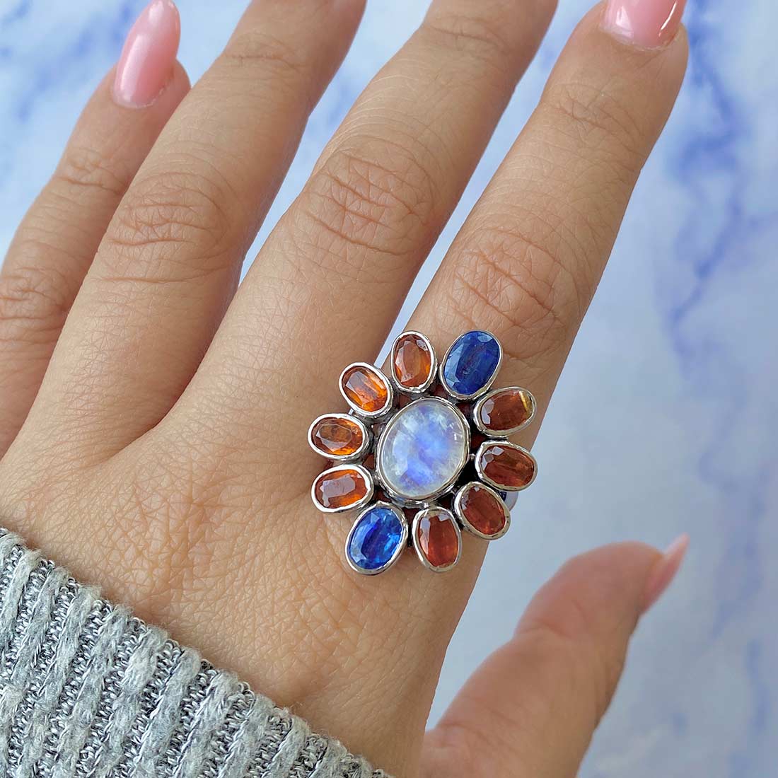 Moonstone Adjustable Ring-(RBM-CCR-57.)