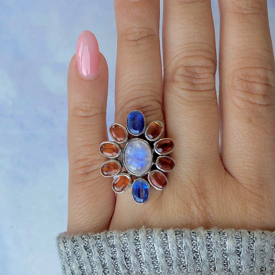 Moonstone Adjustable Ring-(RBM-CCR-57.)