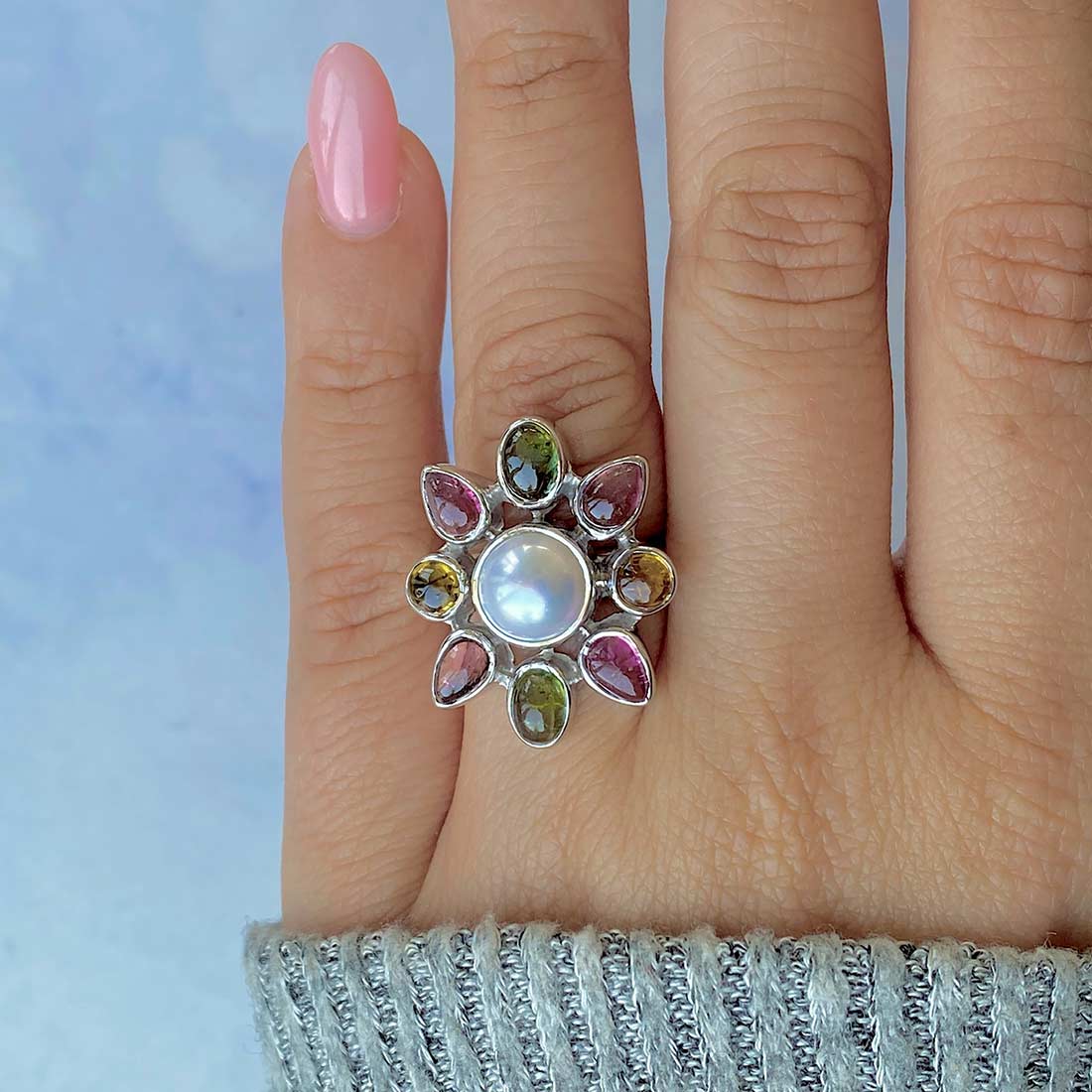 Pearl Adjustable Ring-(PAL-CCR-58.)