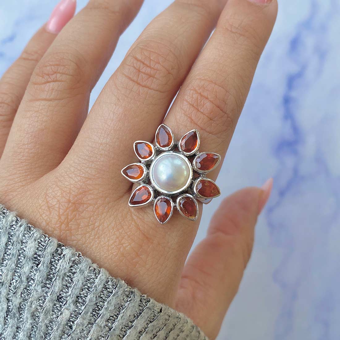 Pearl Adjustable Ring-(PAL-CCR-59.)